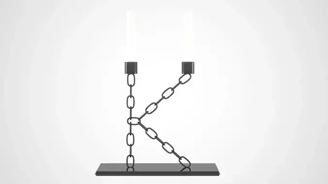 Chain K Candleholder Black Glass Color