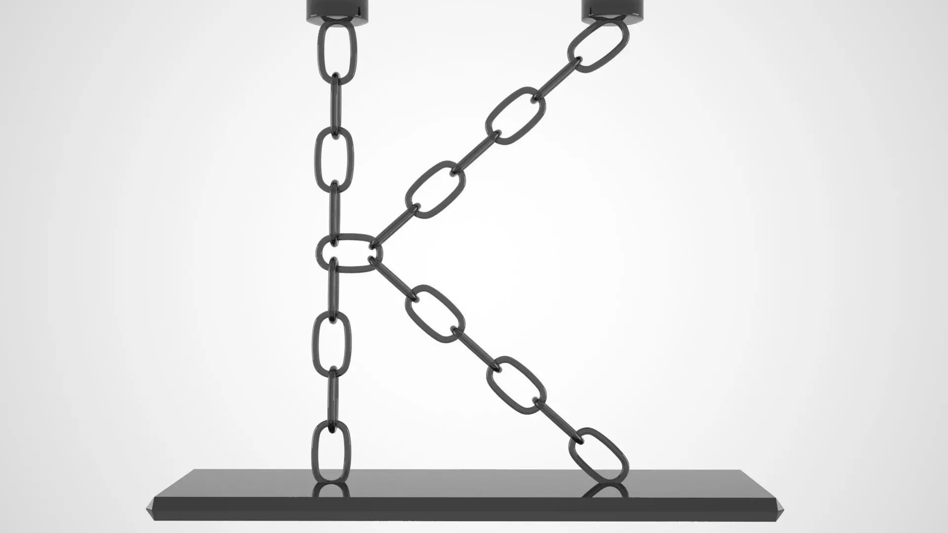 Chain K Candleholder Black Glass Color 3D model_4