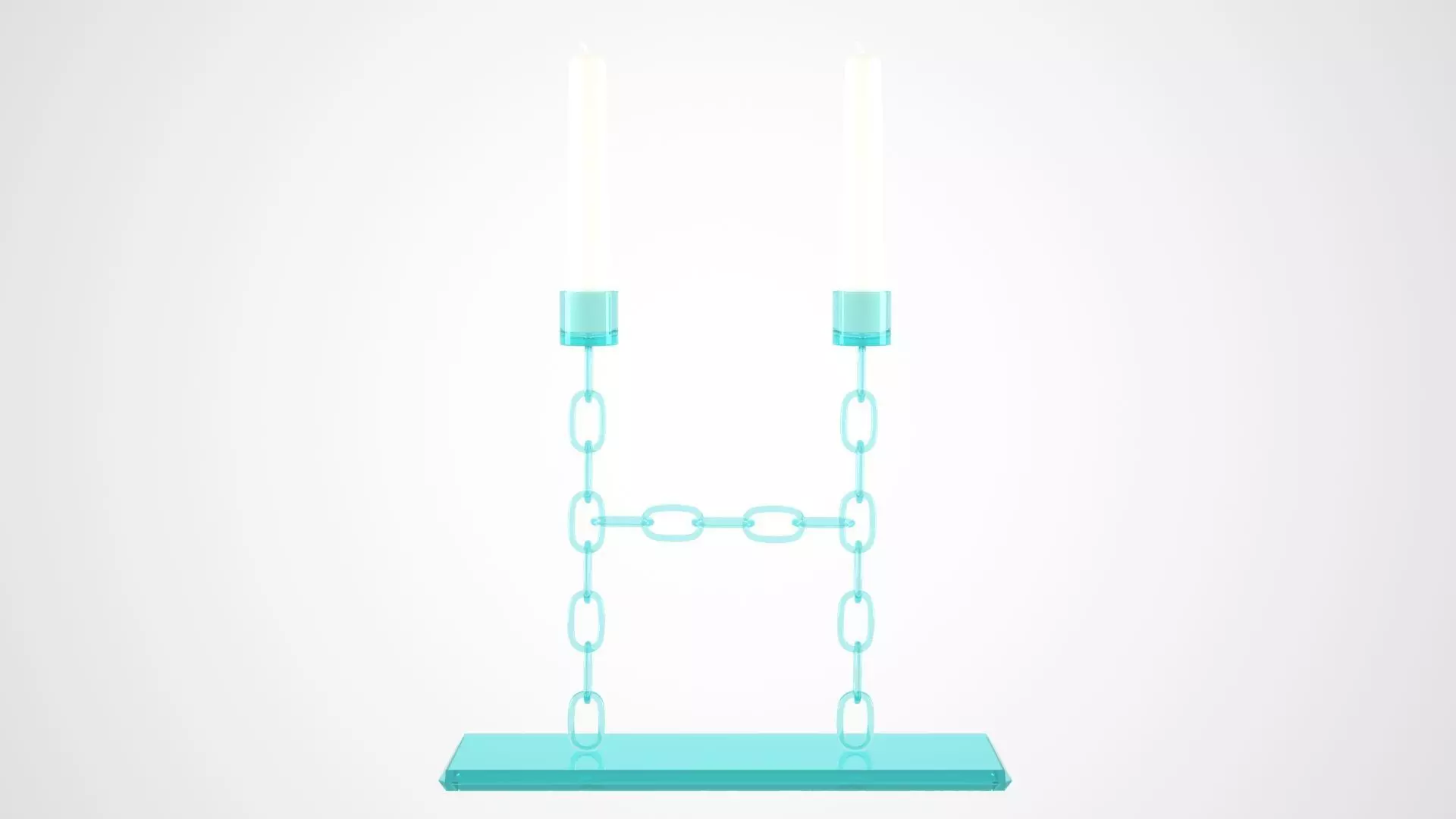 Chain H Candleholder Tinted Glass Color 3D model_0