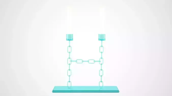 Chain H Candleholder Tinted Glass Color
