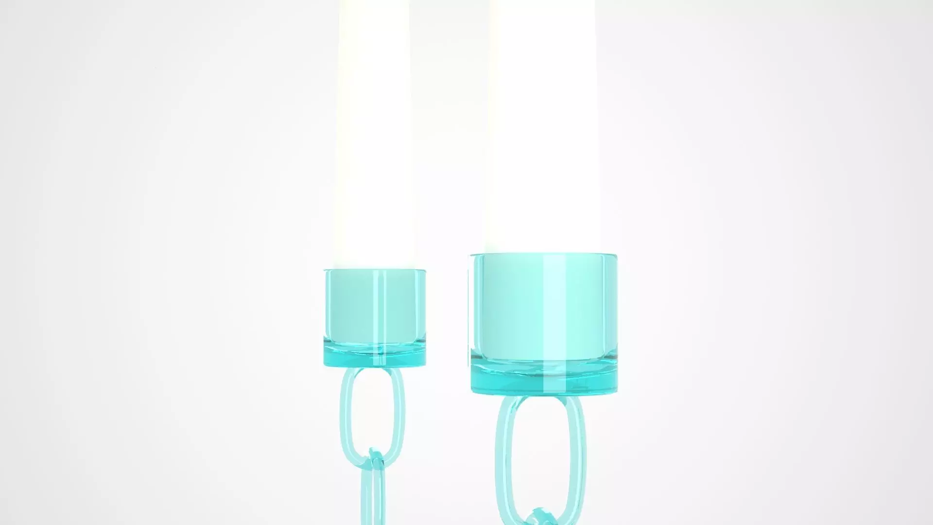 Chain H Candleholder Tinted Glass Color 3D model_1
