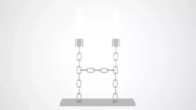 Chain H Candleholder Silver Color