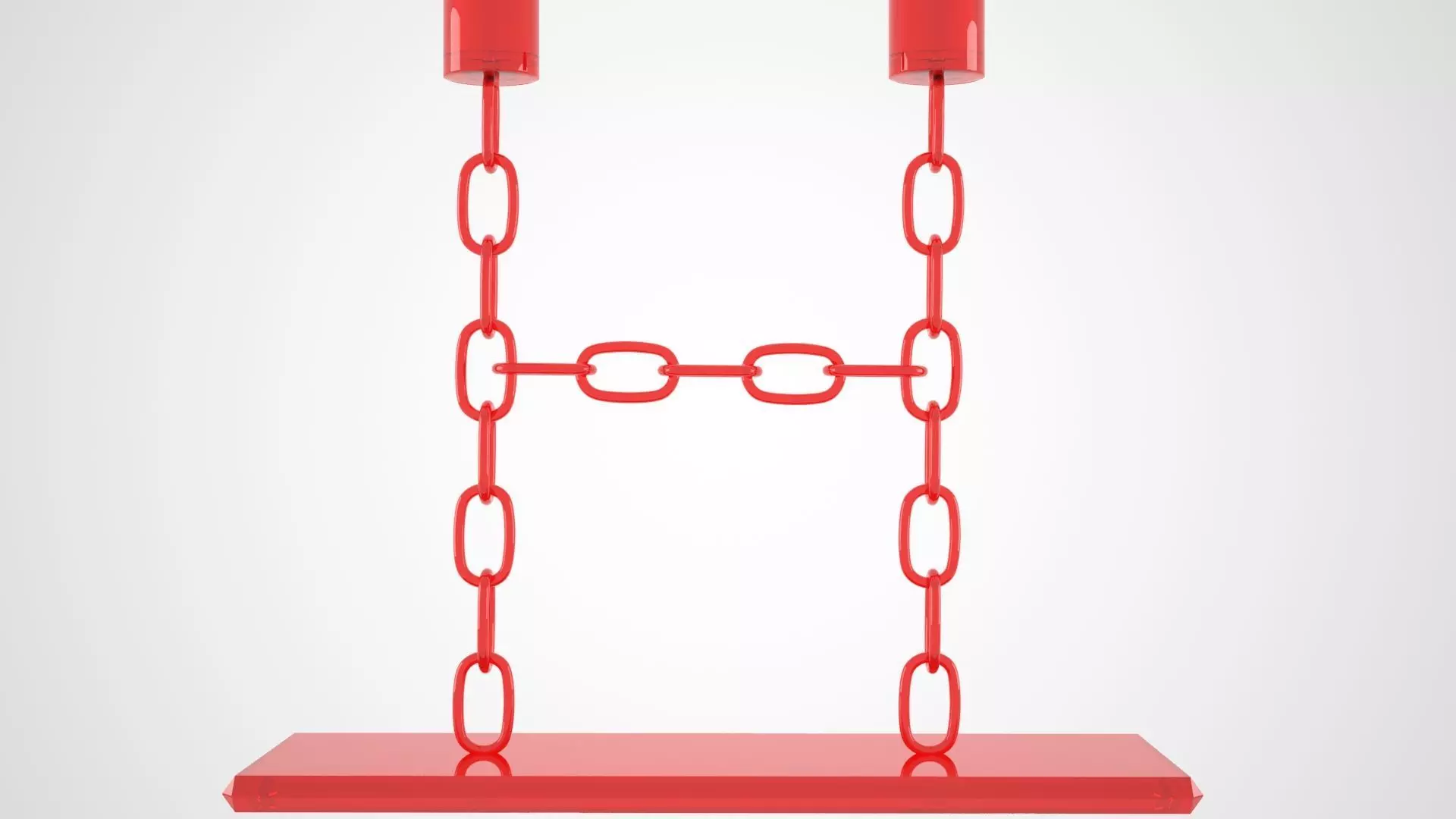 Chain H Candleholder Red Glass Color 3D model_4