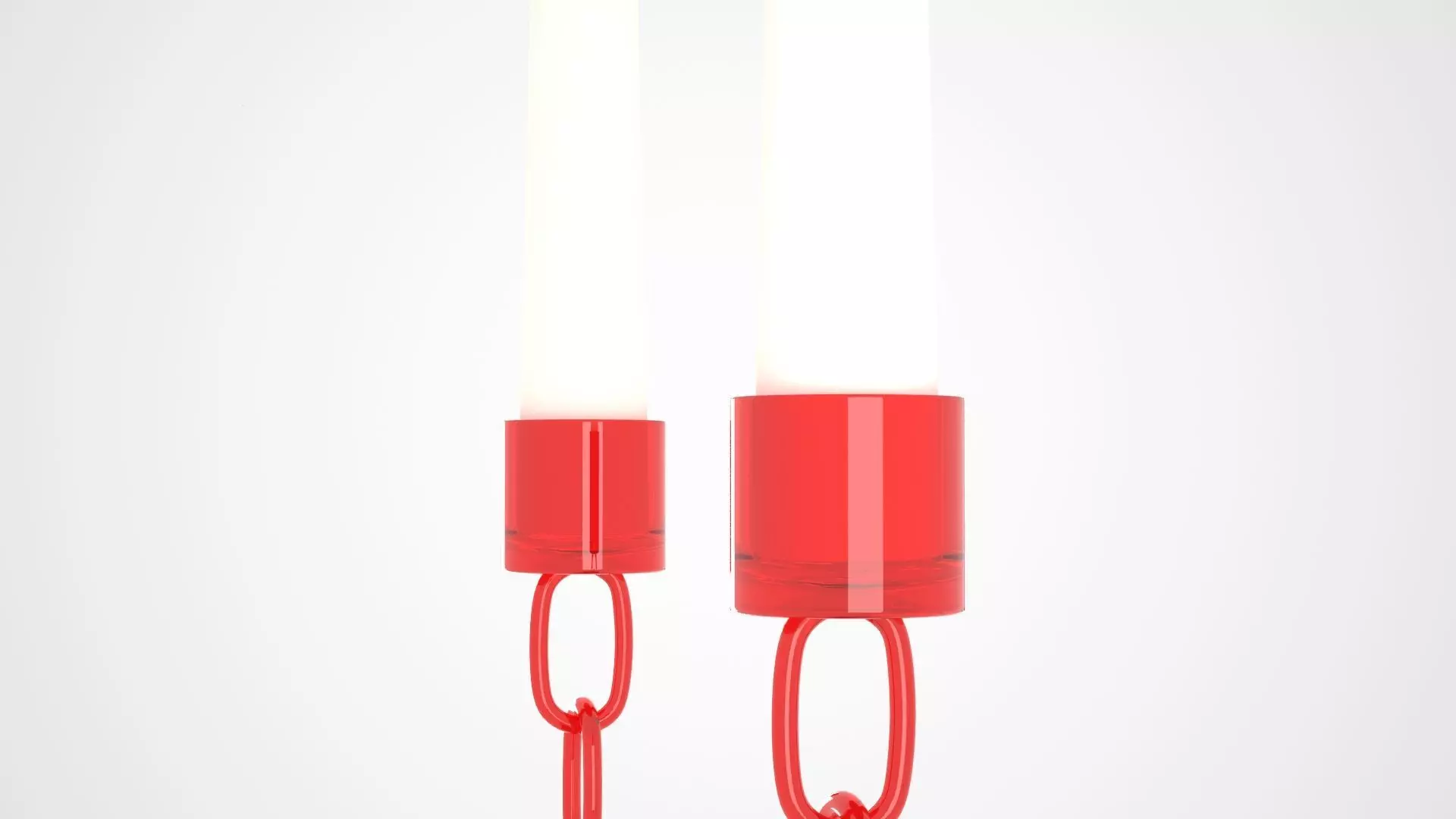 Chain H Candleholder Red Glass Color 3D model_1