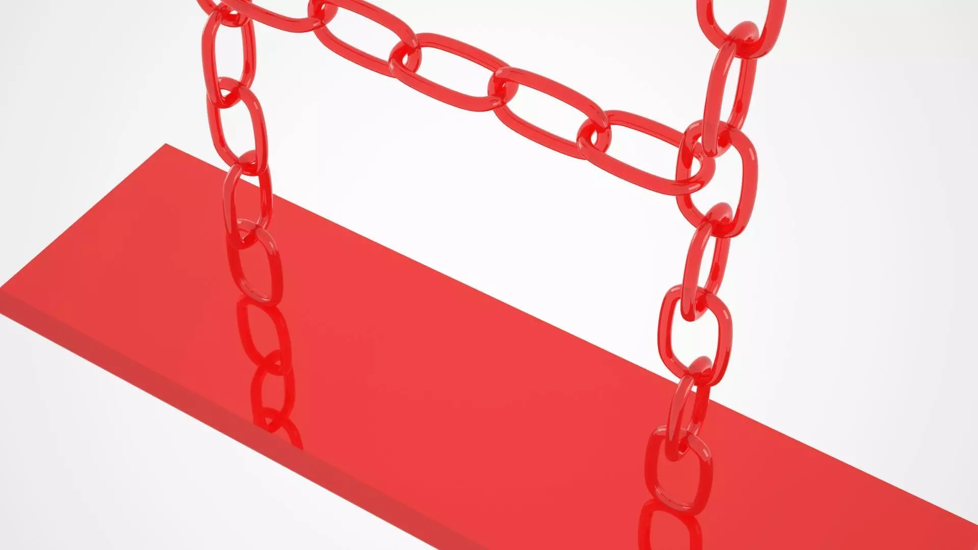 Chain H Candleholder Red Glass Color 3D model_2