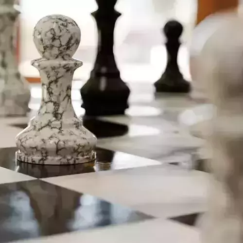 Marble Chess Pawn Render  Blender 3D Artwork Low-poly 3D model