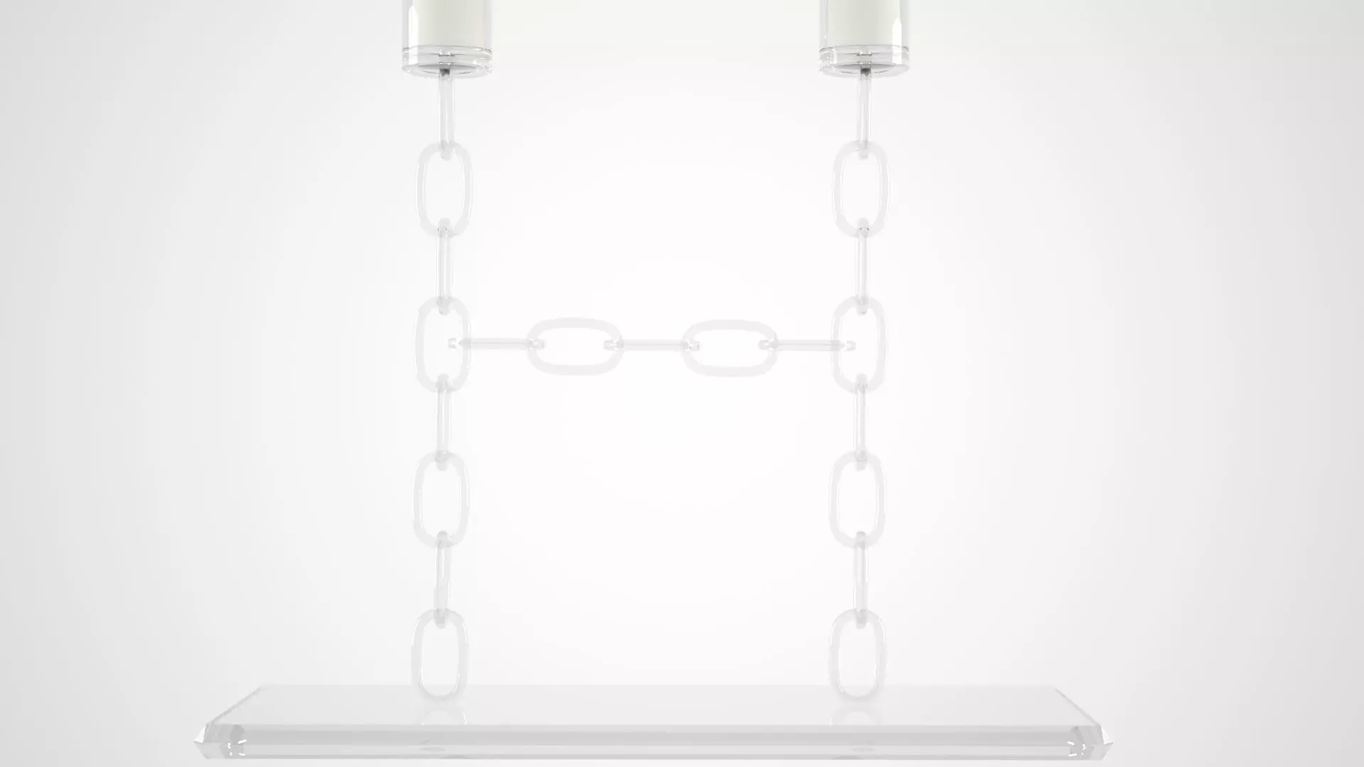 Chain H Candleholder Clear Glass Color 3D model_4