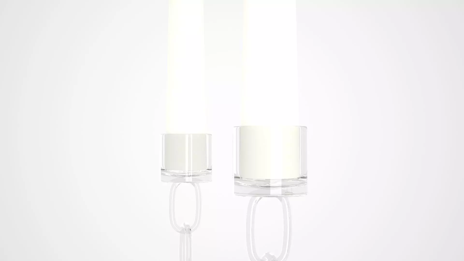 Chain H Candleholder Clear Glass Color 3D model_1