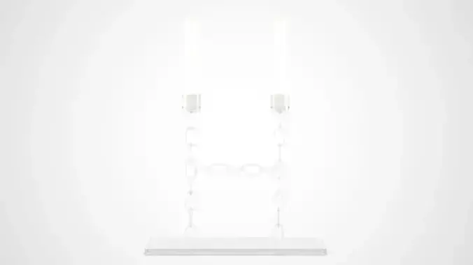 Chain H Candleholder Clear Glass Color