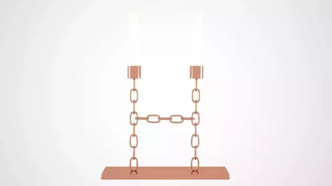 Chain H Candleholder Bronze Color