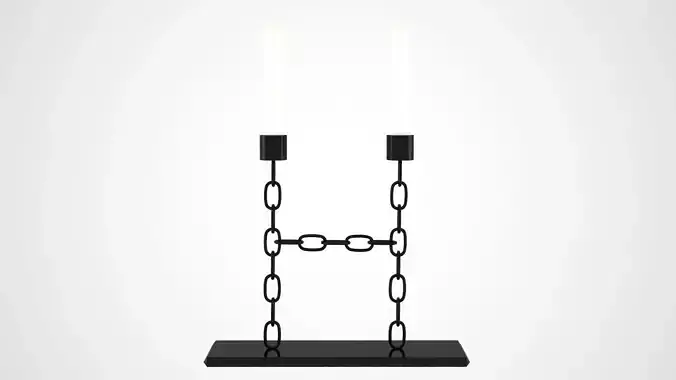 Chain H Candleholder Black Iron Color