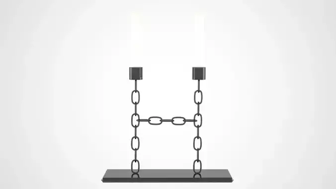 Chain H Candleholder Black Glass Color