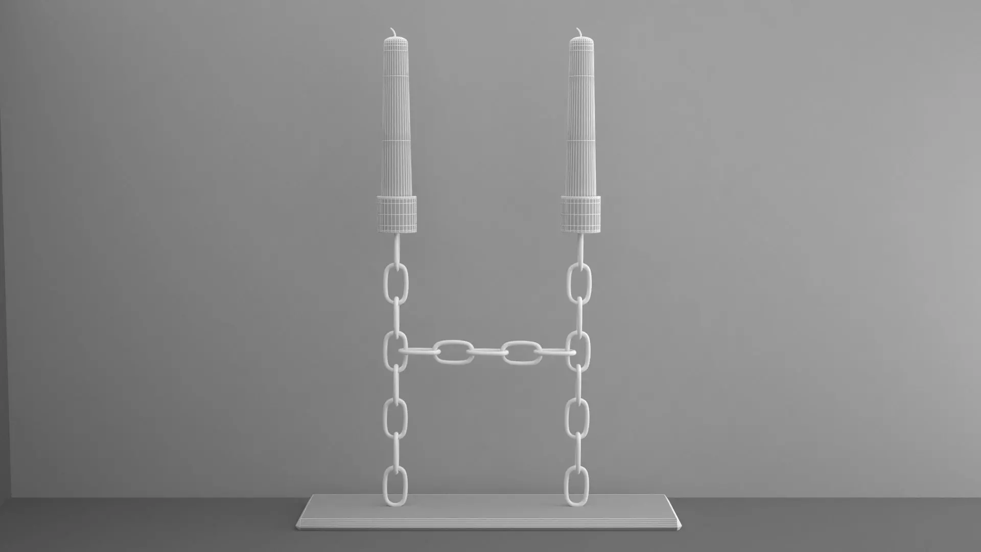 Chain H Candleholder Black Glass Color 3D model_7