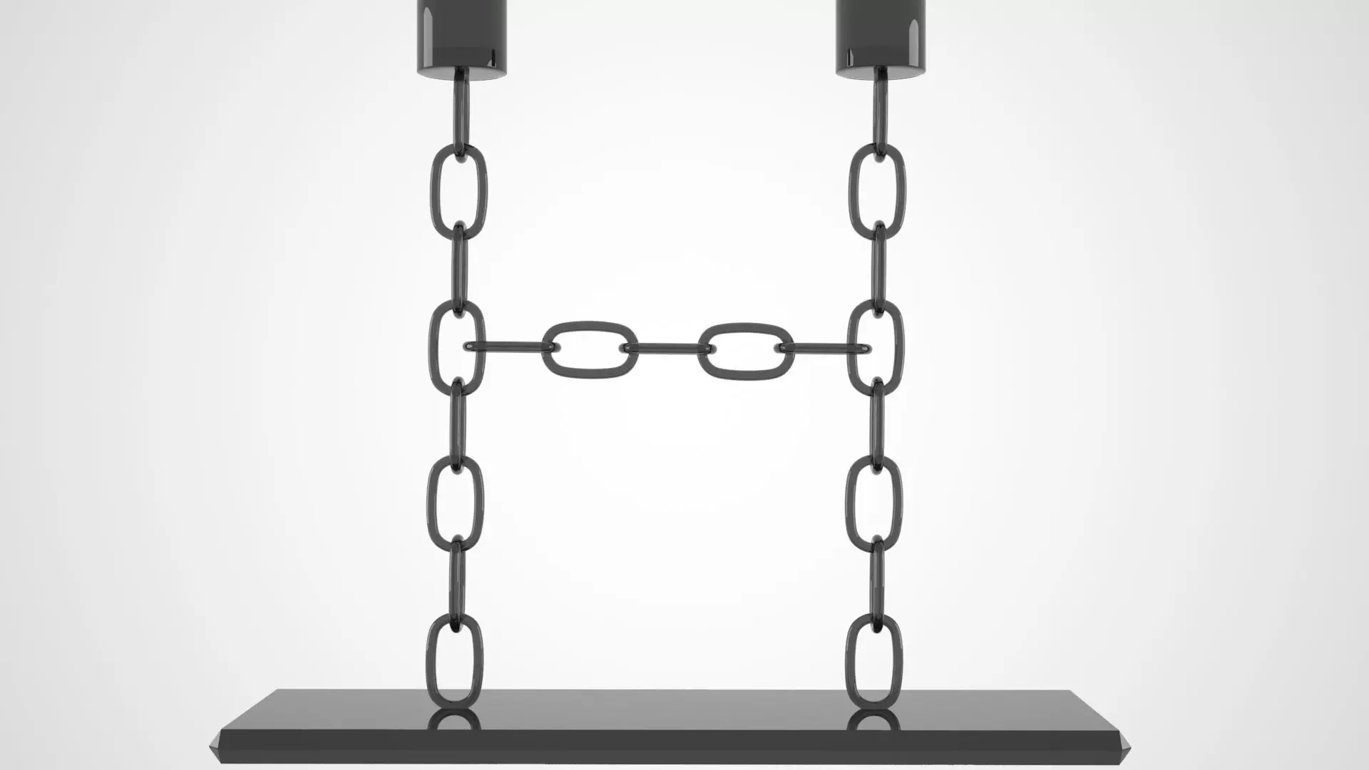 Chain H Candleholder Black Glass Color 3D model_4