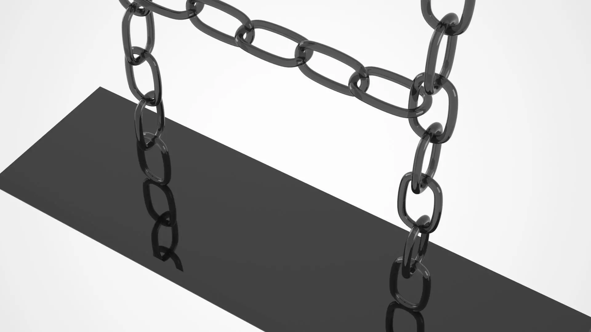 Chain H Candleholder Black Glass Color 3D model_2