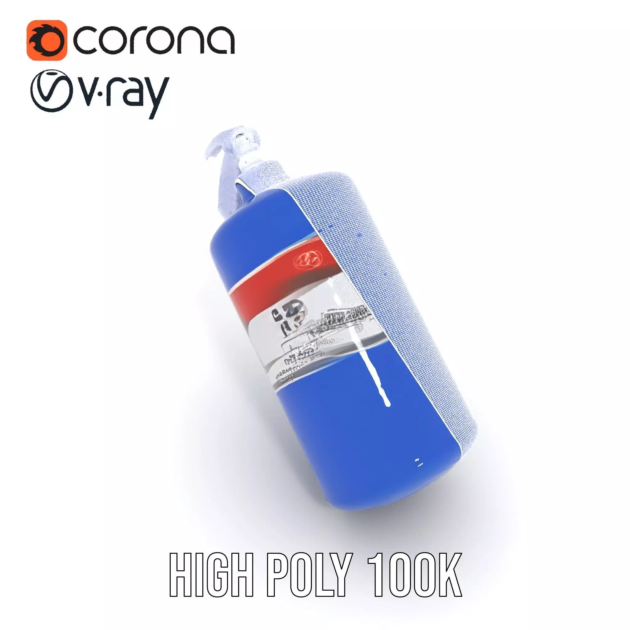 Fire Extinguisher Blue Model Pack for Interactive Visuals Low-poly 3D model_32