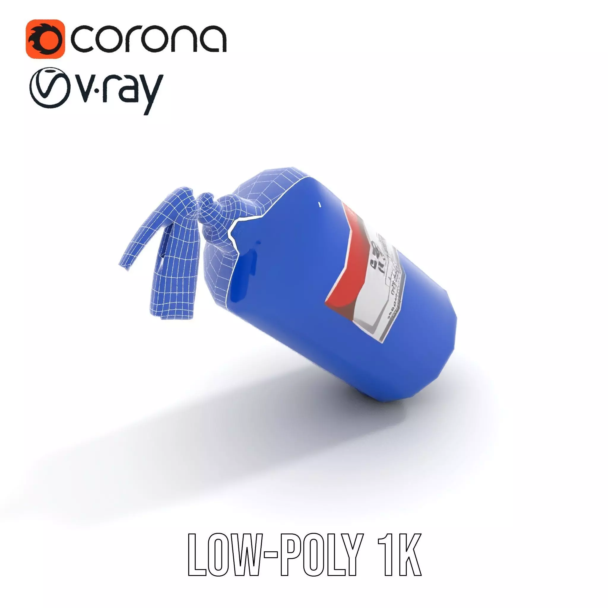 Fire Extinguisher Blue Model Pack for Interactive Visuals Low-poly 3D model_28