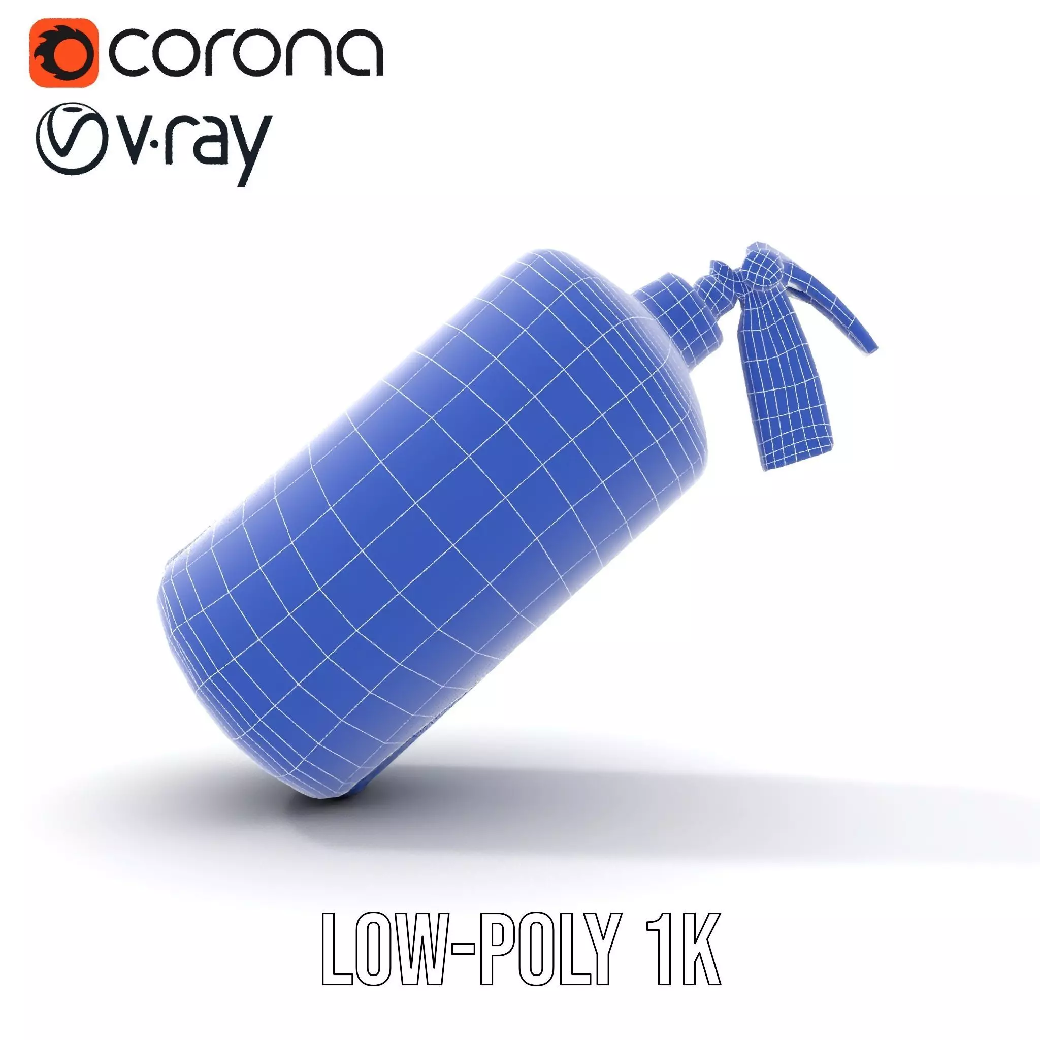 Fire Extinguisher Blue Model Pack for Interactive Visuals Low-poly 3D model_14