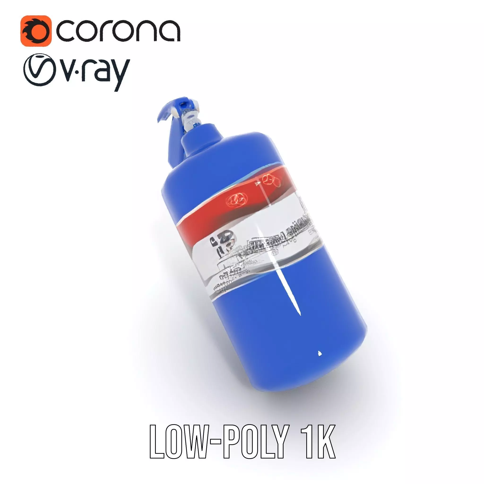 Fire Extinguisher Blue Model Pack for Interactive Visuals Low-poly 3D model_19