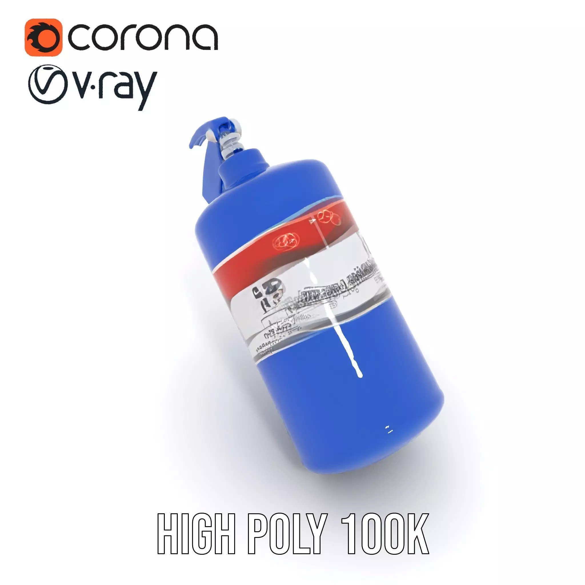 Fire Extinguisher Blue Model Pack for Interactive Visuals Low-poly 3D model_20