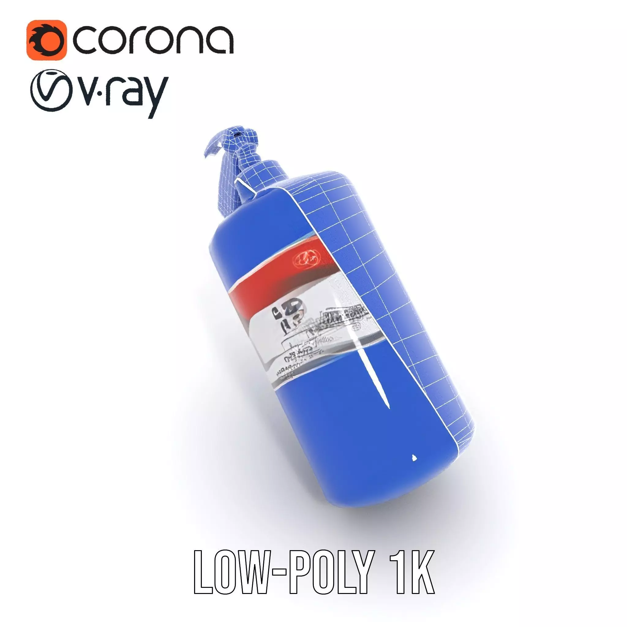 Fire Extinguisher Blue Model Pack for Interactive Visuals Low-poly 3D model_22