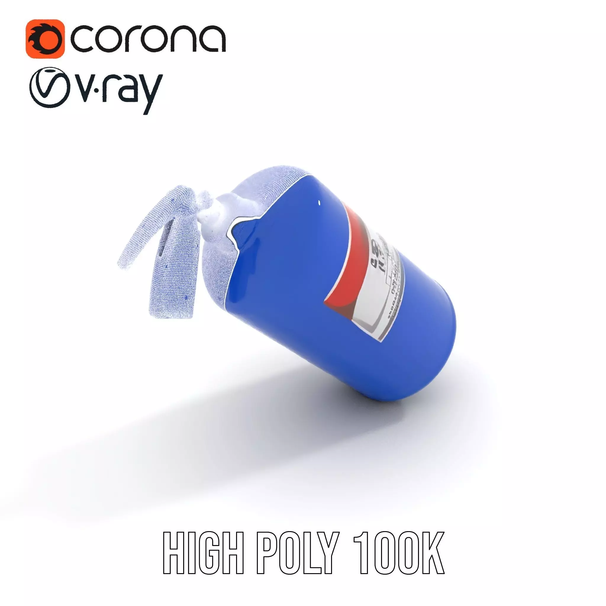 Fire Extinguisher Blue Model Pack for Interactive Visuals Low-poly 3D model_33