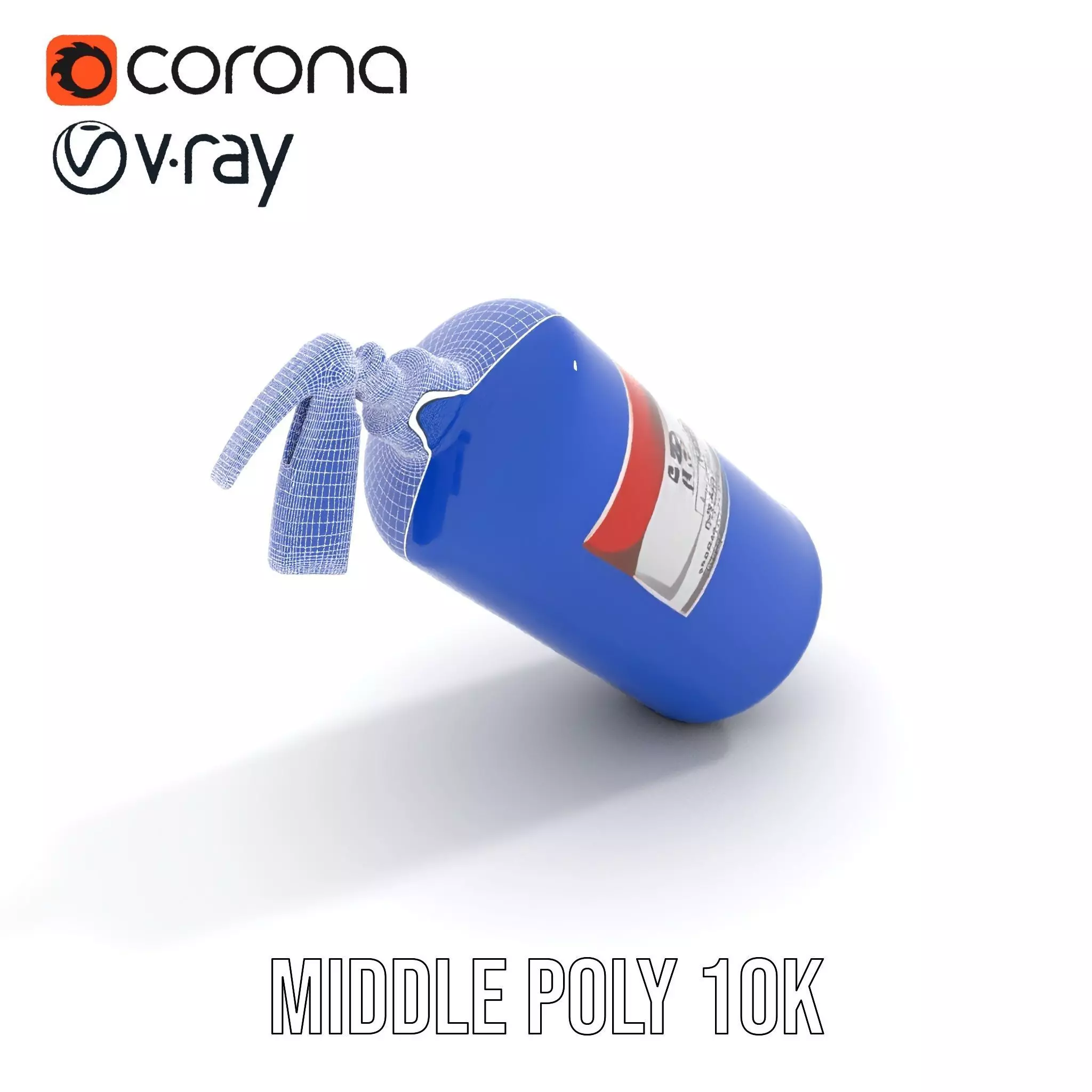 Fire Extinguisher Blue Model Pack for Interactive Visuals Low-poly 3D model_10