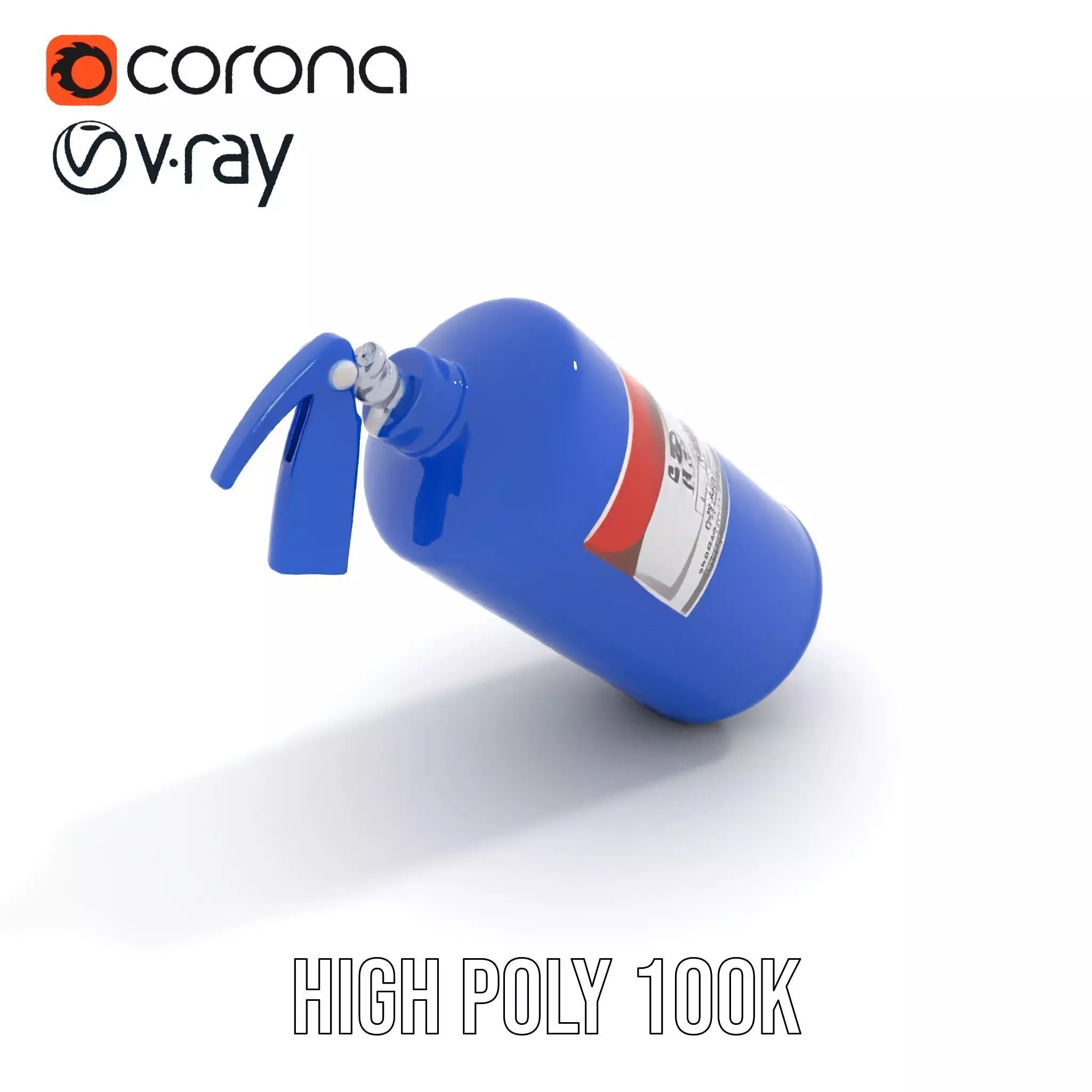 Fire Extinguisher Blue Model Pack for Interactive Visuals Low-poly 3D model_17