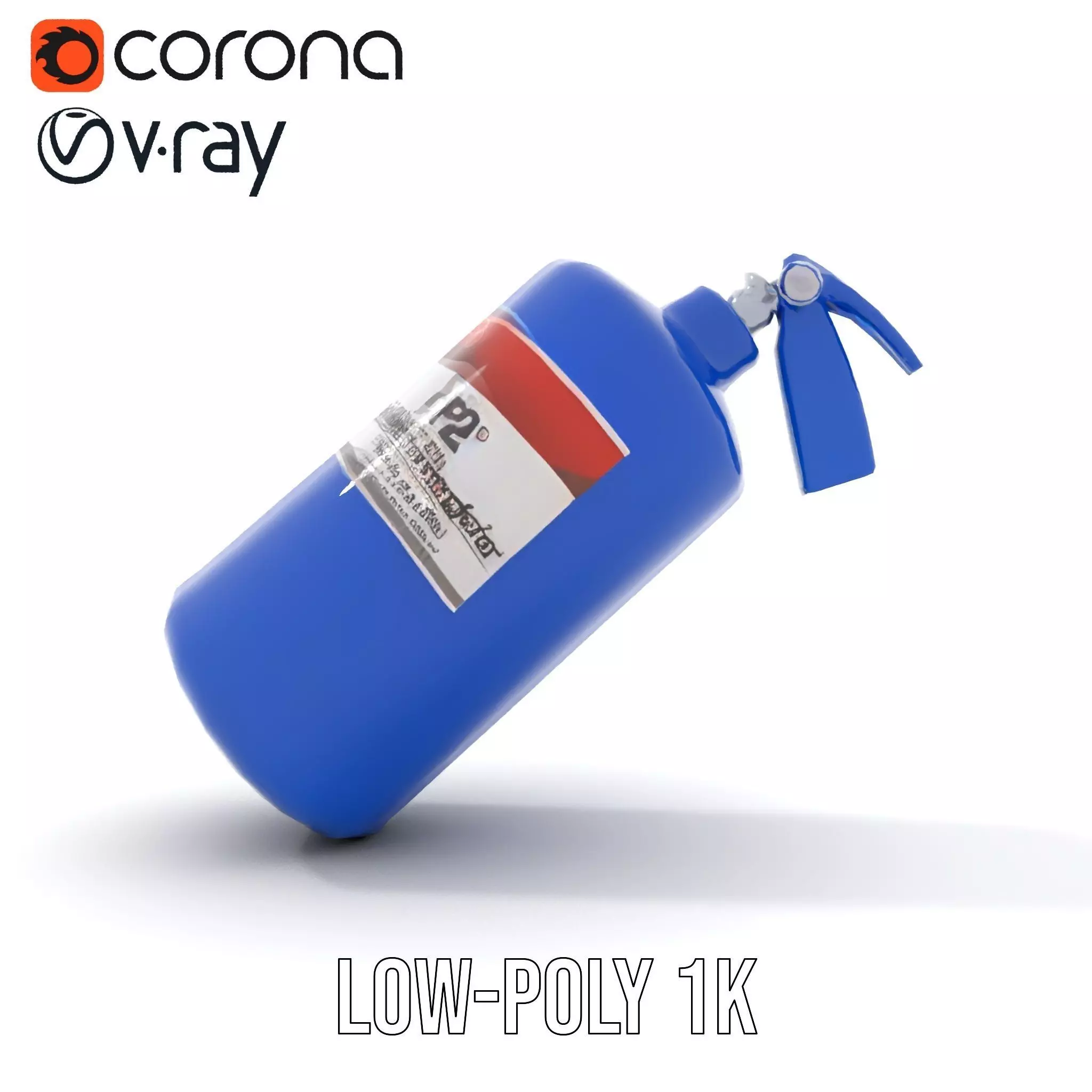 Fire Extinguisher Blue Model Pack for Interactive Visuals Low-poly 3D model_11