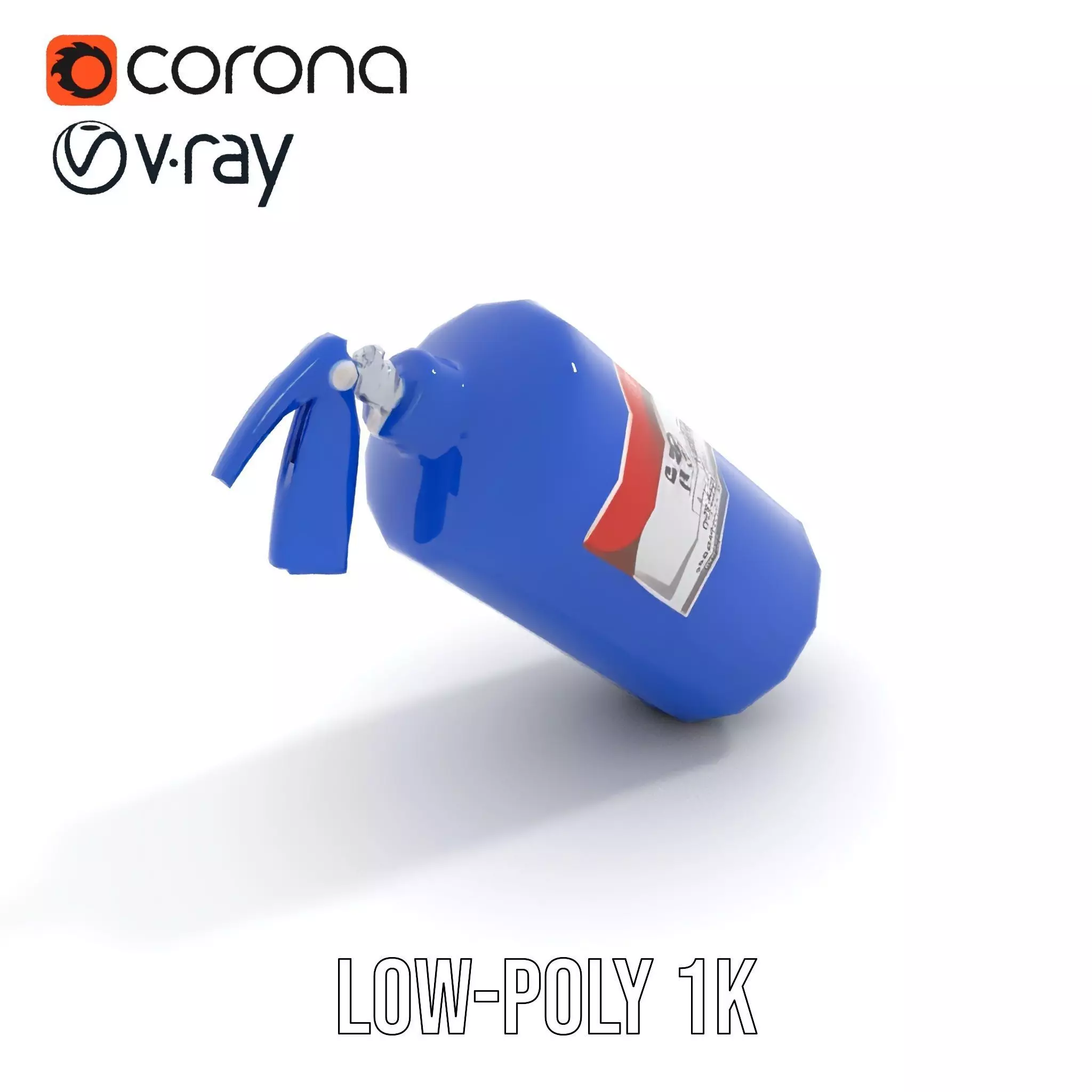 Fire Extinguisher Blue Model Pack for Interactive Visuals Low-poly 3D model_16