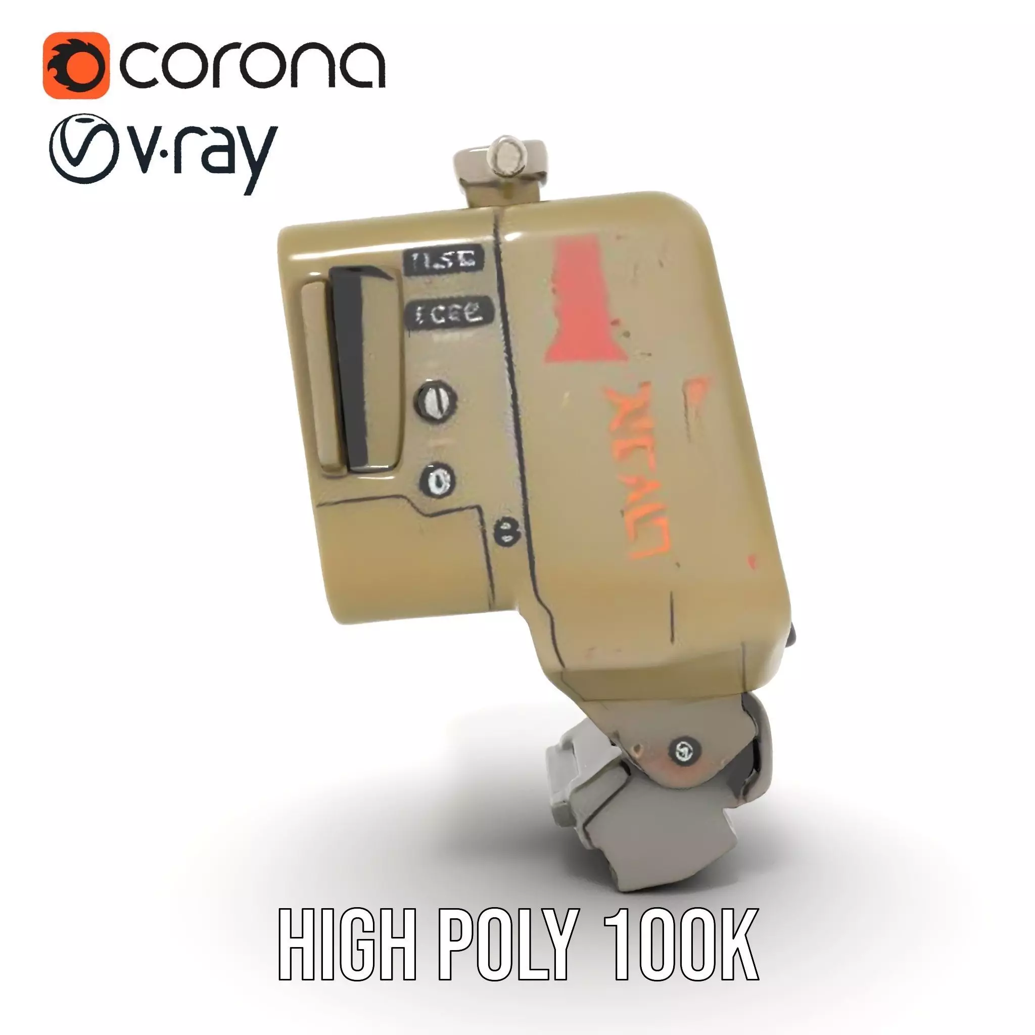 Rugged Control Panel Model Pack with Display and Buttons Low-poly 3D model_28