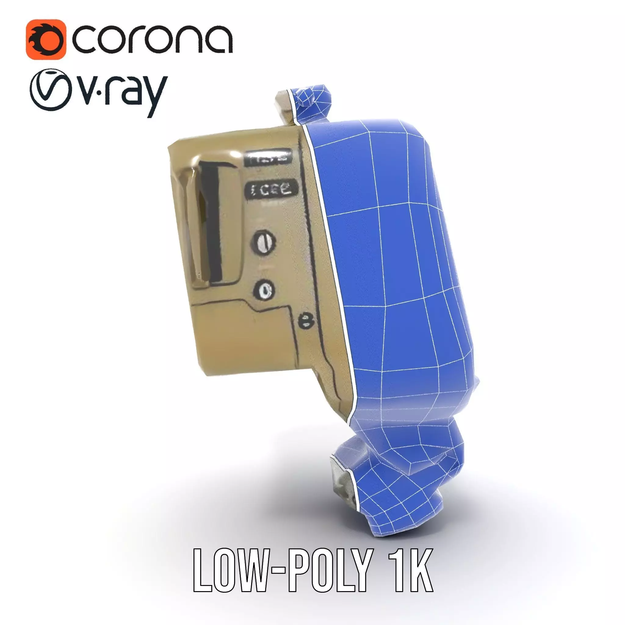 Rugged Control Panel Model Pack with Display and Buttons Low-poly 3D model_30