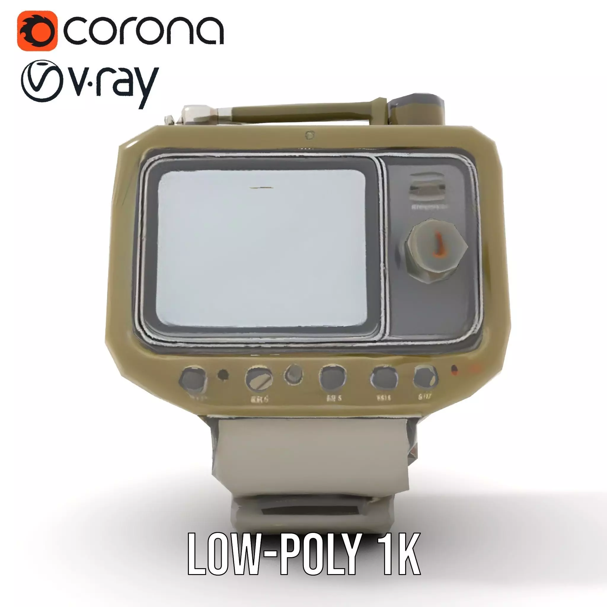 Rugged Control Panel Model Pack with Display and Buttons Low-poly 3D model_9