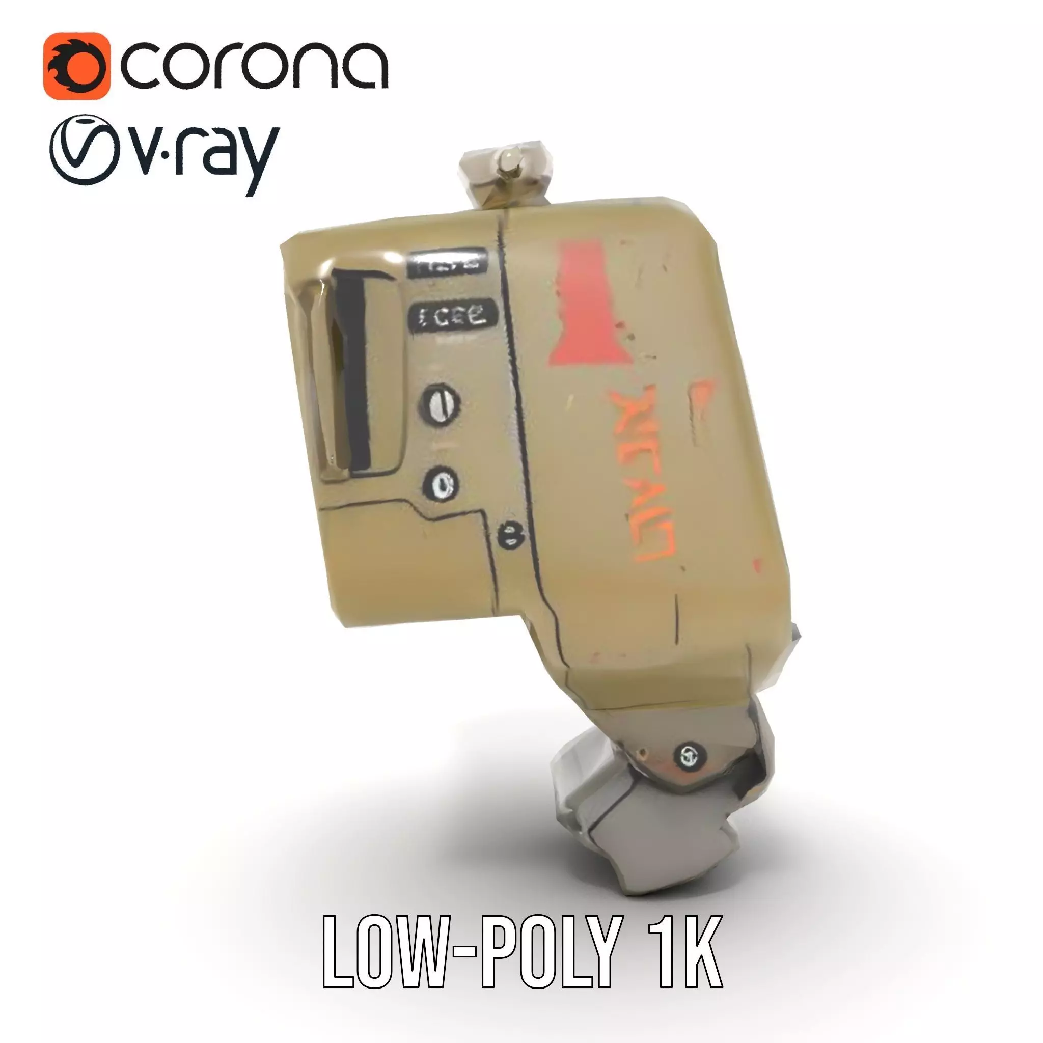 Rugged Control Panel Model Pack with Display and Buttons Low-poly 3D model_14