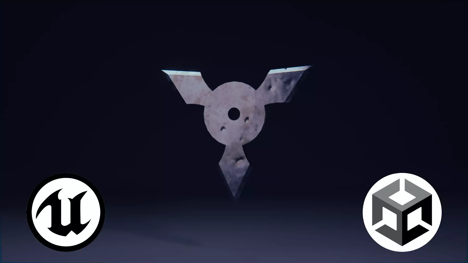 Futuristic Triple-Blade Shuriken Game-Ready 3D Model Free low-poly 3D model