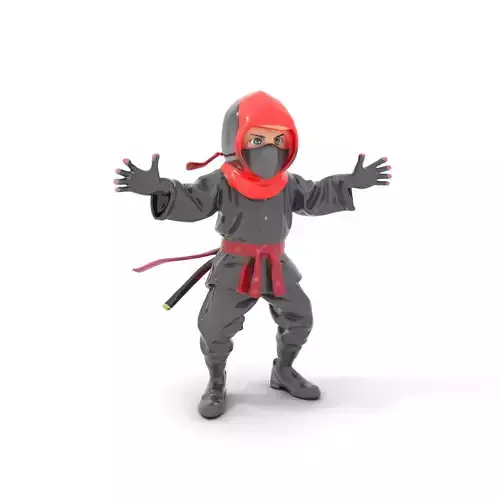 Animated Ninja Character Model  Rigged and Animated