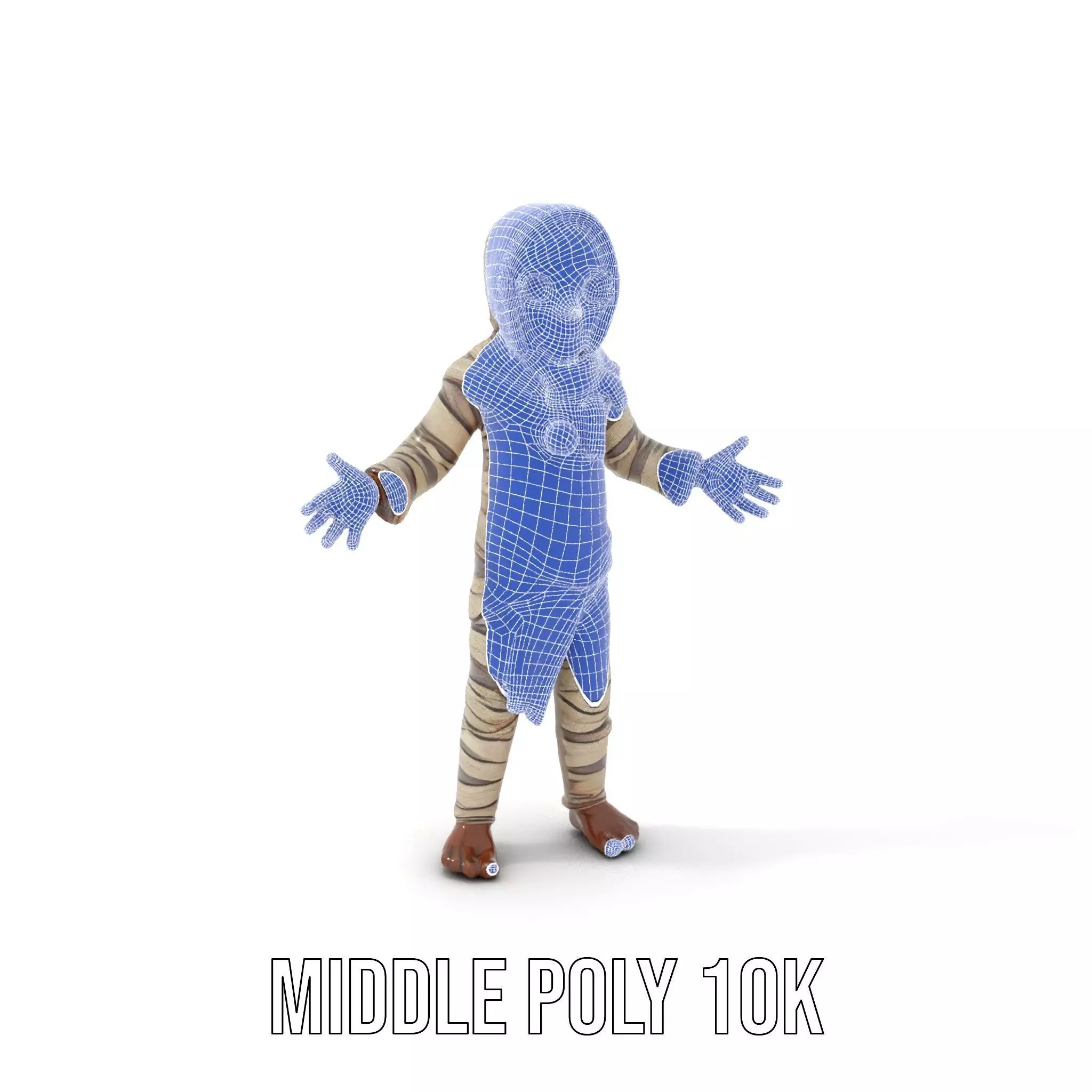 Rigged and Animated Mummy Character Model with Glowing Eyes Low-poly 3D model_30