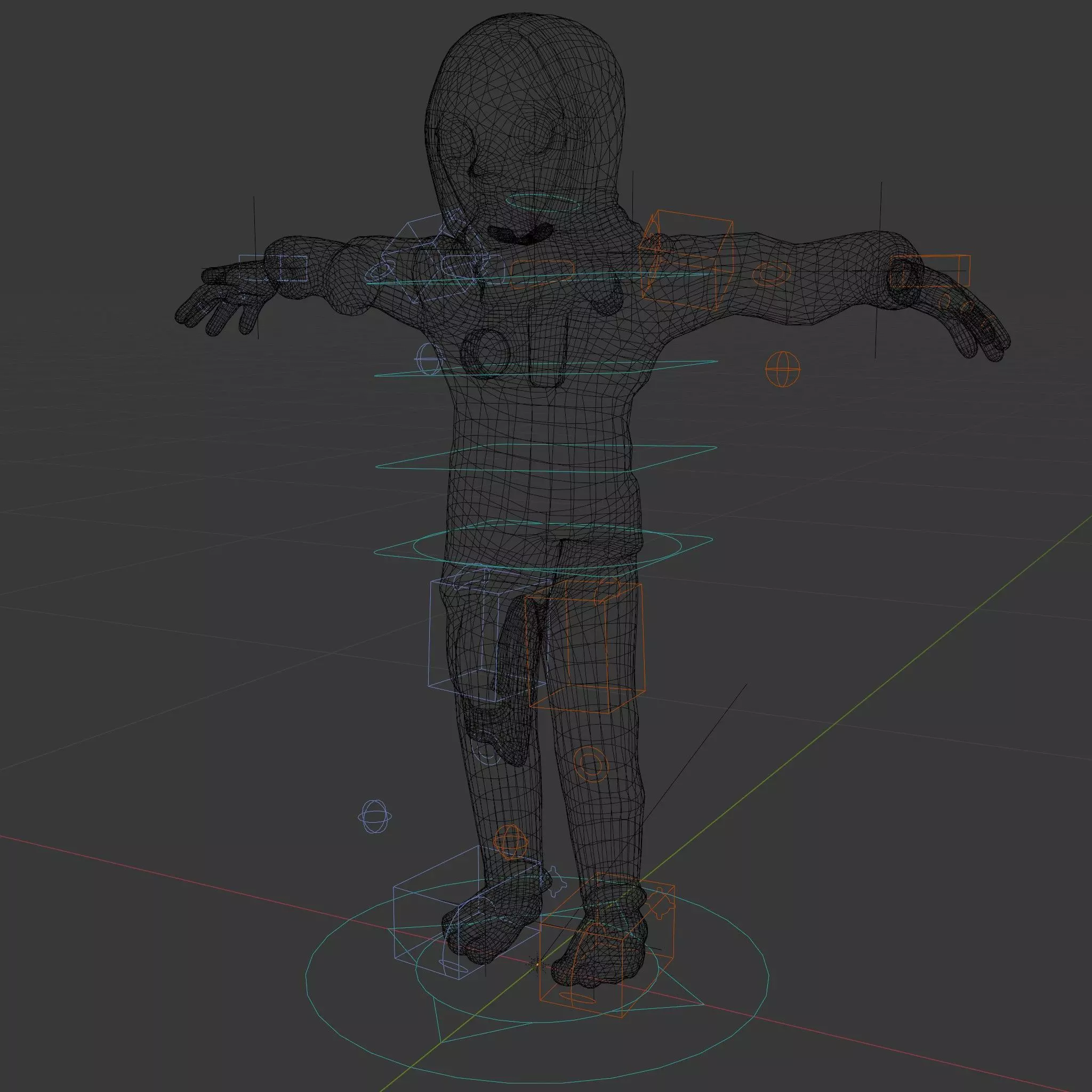 Rigged and Animated Mummy Character Model with Glowing Eyes Low-poly 3D model_6