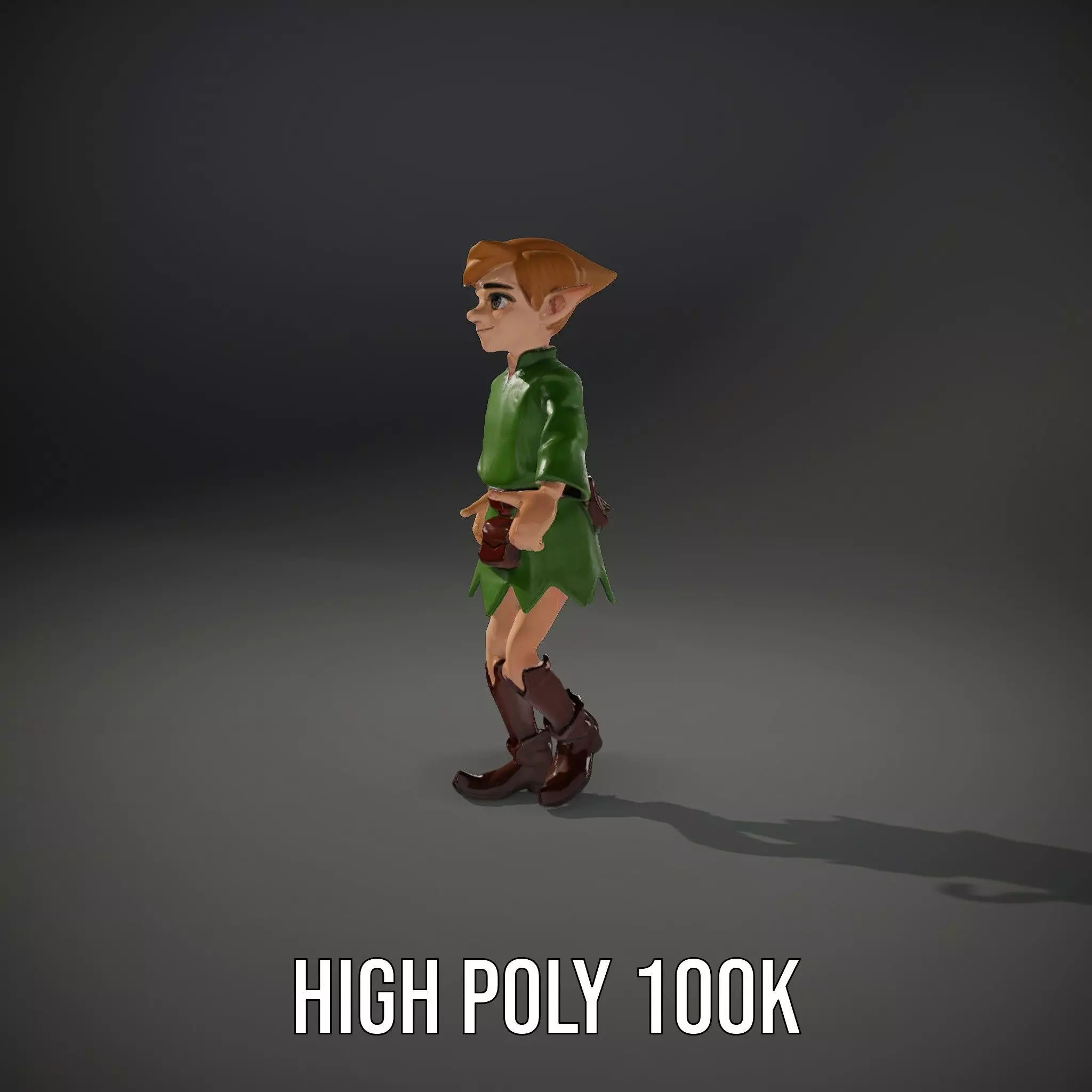 Elven Adventurer Rigged and Animated Model with Various LODs ... Low-poly 3D model_9