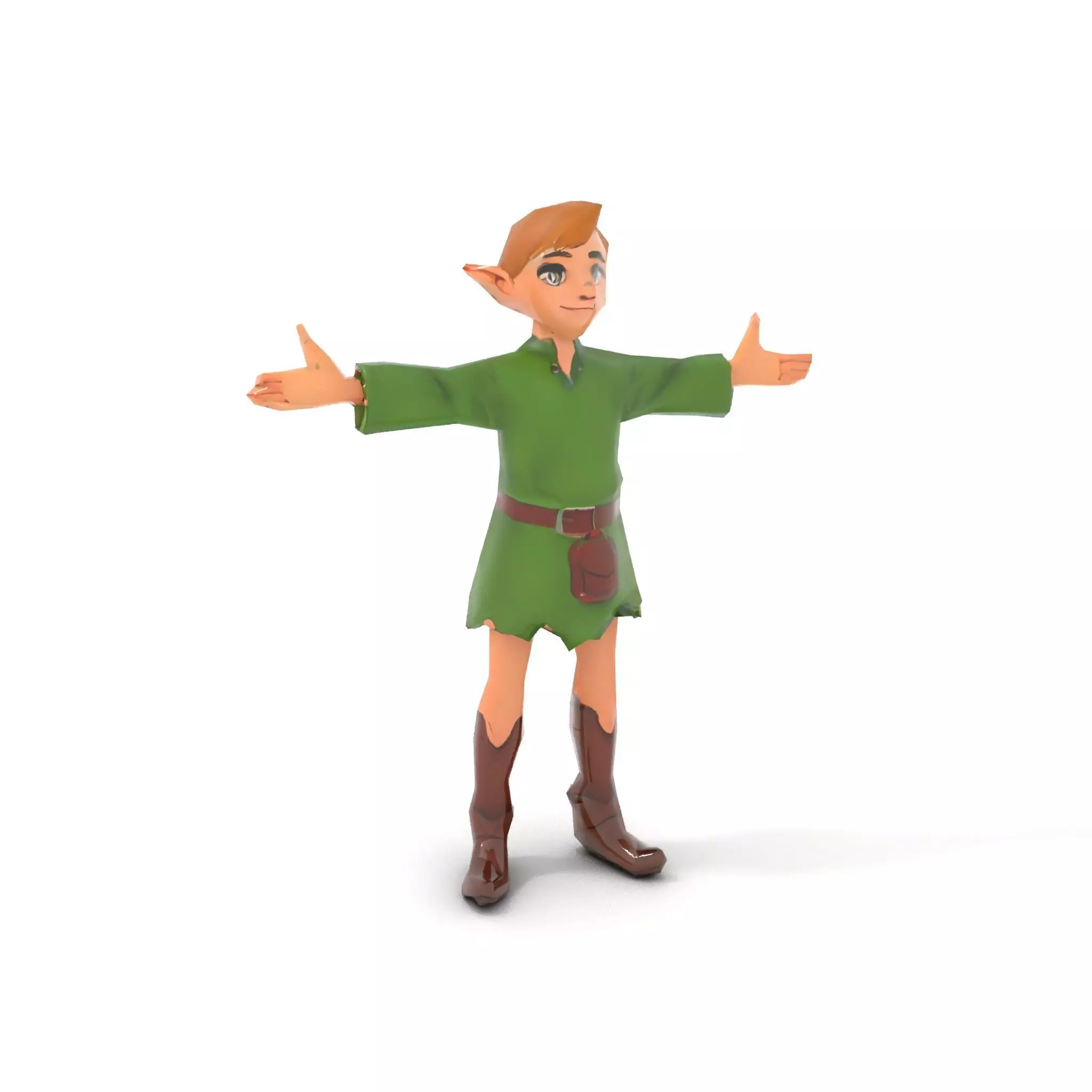 Elven Adventurer Rigged and Animated Model with Various LODs ... Low-poly 3D model_7