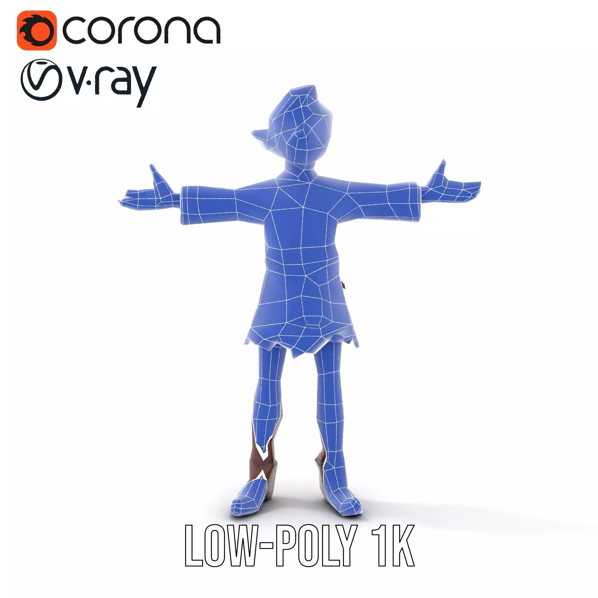 Elven Adventurer Rigged and Animated Model with Various LODs ... Low-poly 3D model_22