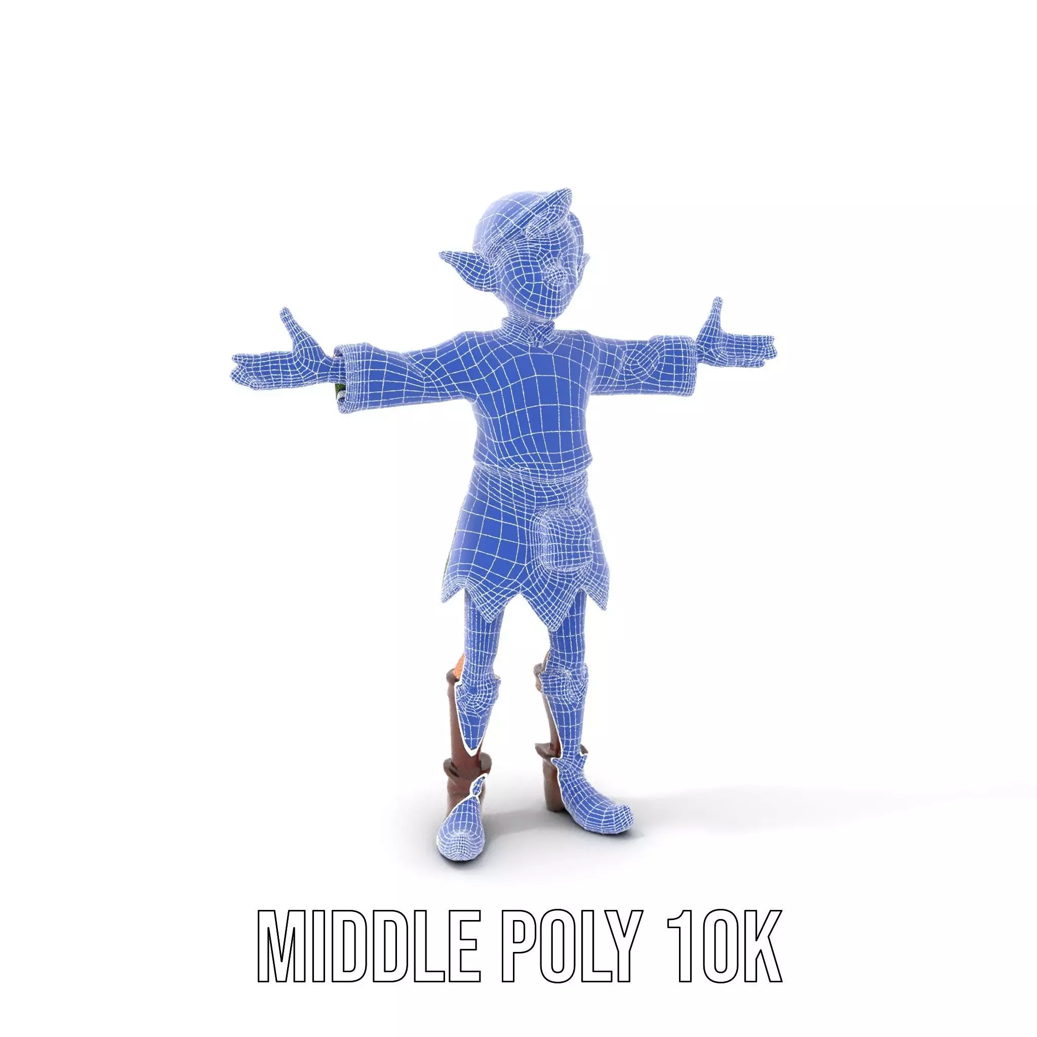 Elven Adventurer Rigged and Animated Model with Various LODs ... Low-poly 3D model_32