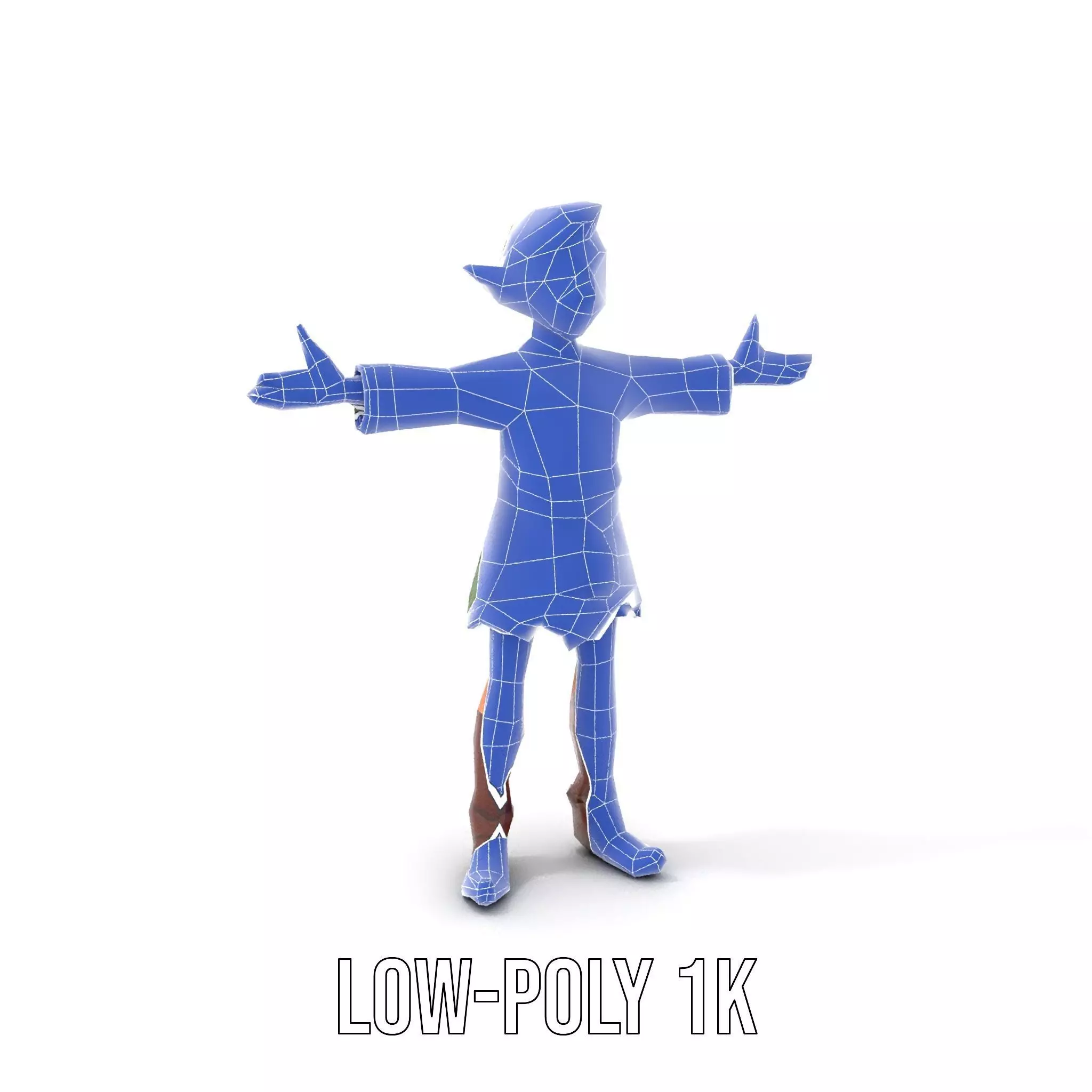 Elven Adventurer Rigged and Animated Model with Various LODs ... Low-poly 3D model_19