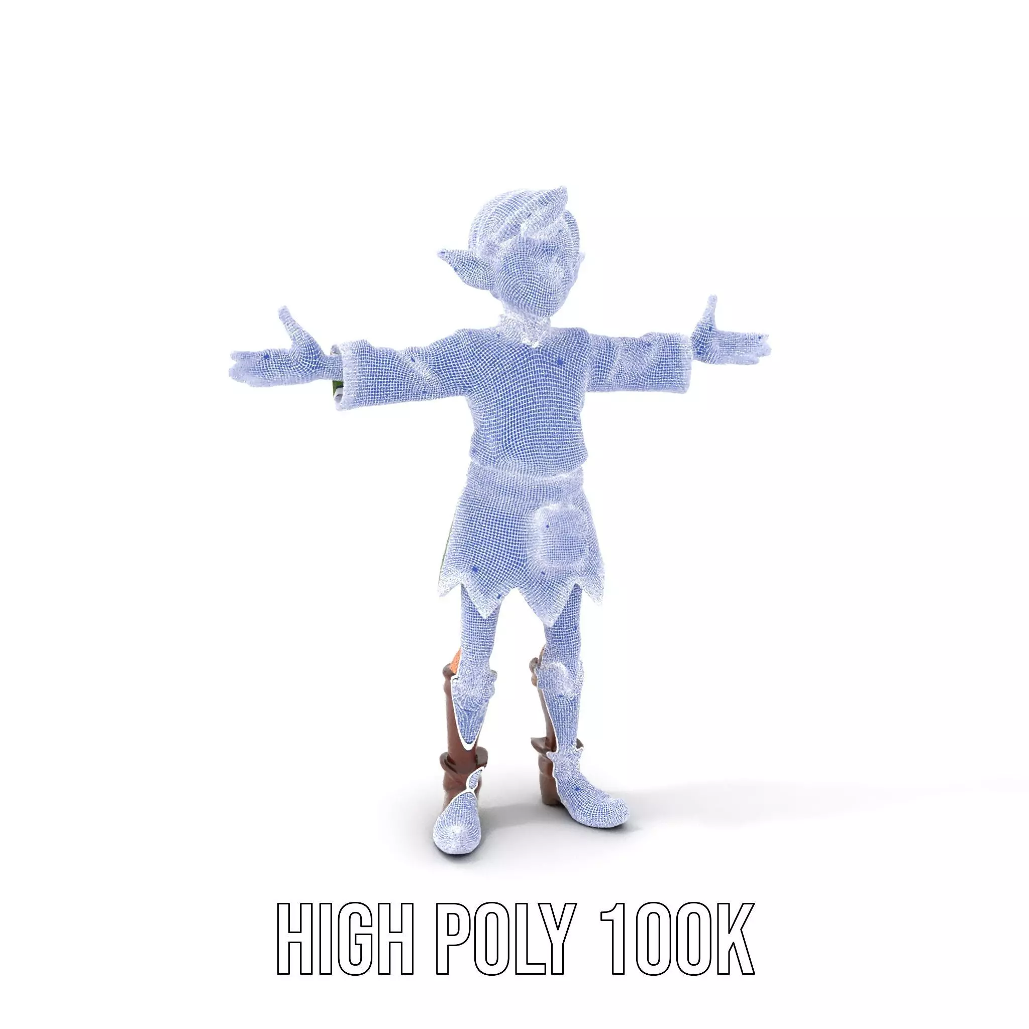 Elven Adventurer Rigged and Animated Model with Various LODs ... Low-poly 3D model_4