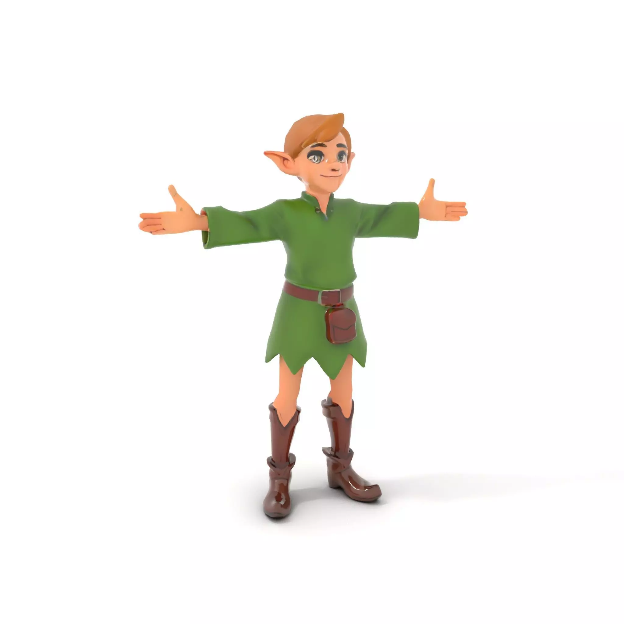Elven Adventurer Rigged and Animated Model with Various LODs ... Low-poly 3D model_10
