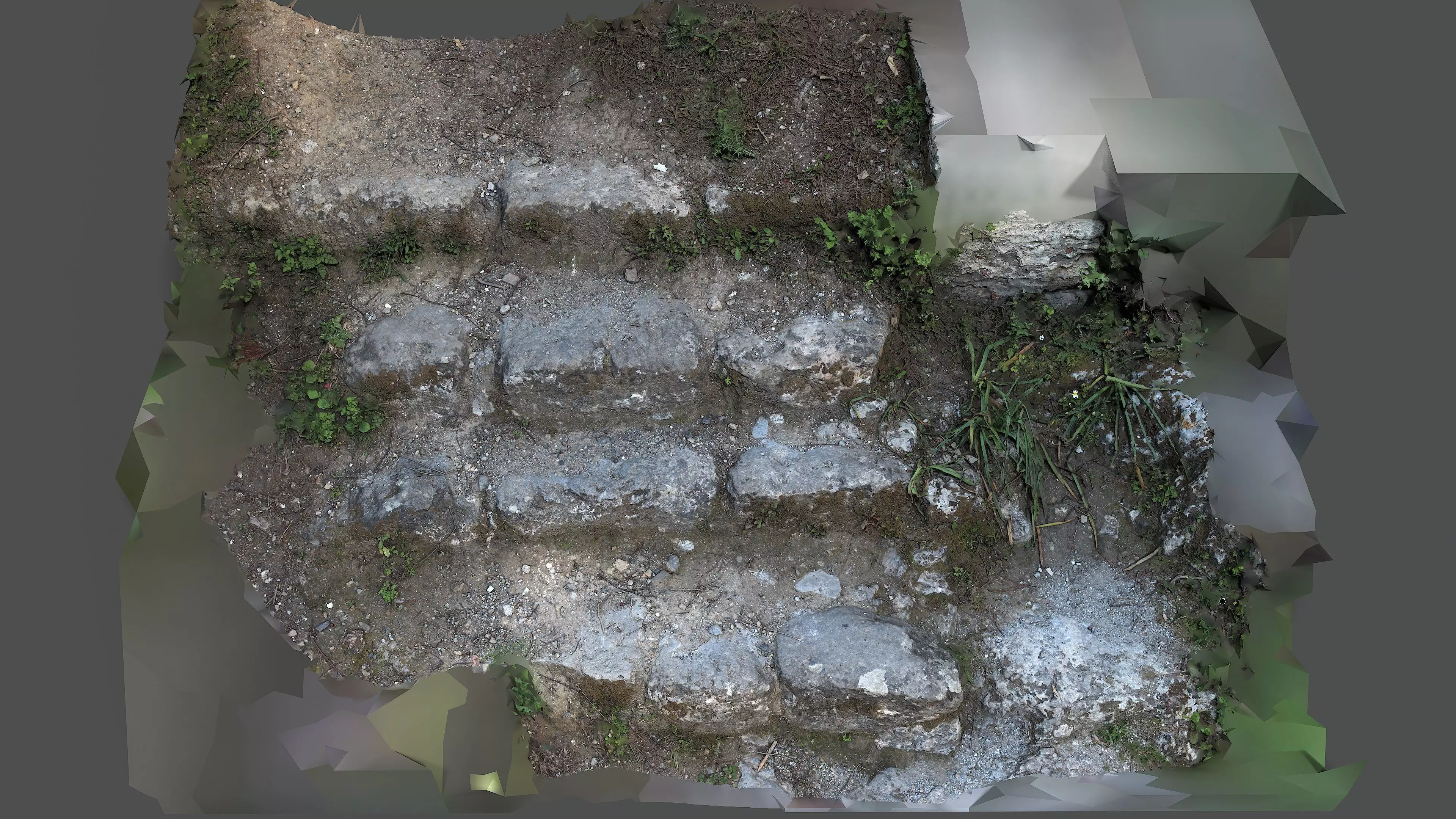 Abandoned House Ruined Part Scan - Stairs 02 3D model_7