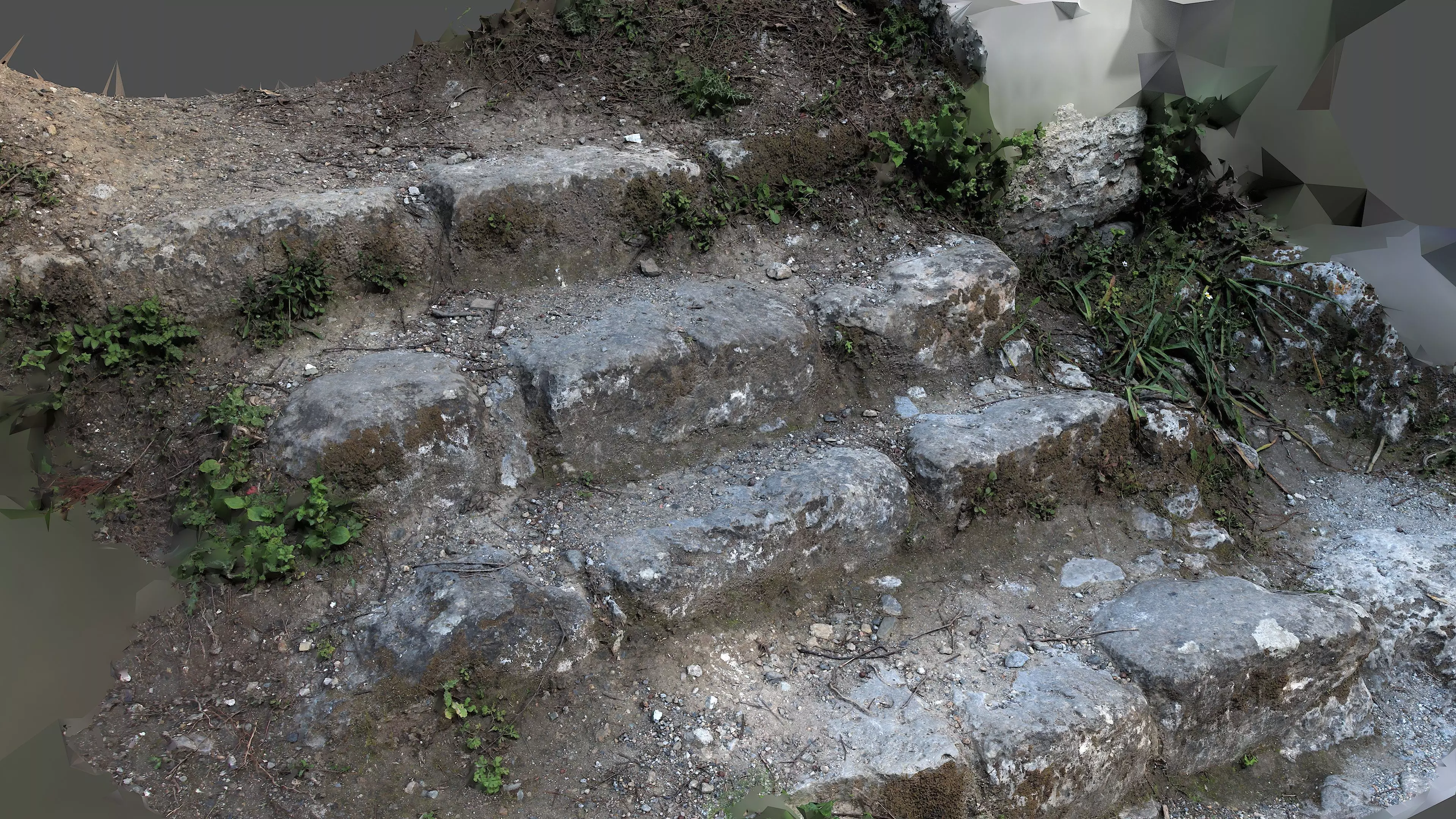 Abandoned House Ruined Part Scan - Stairs 02 3D model_3