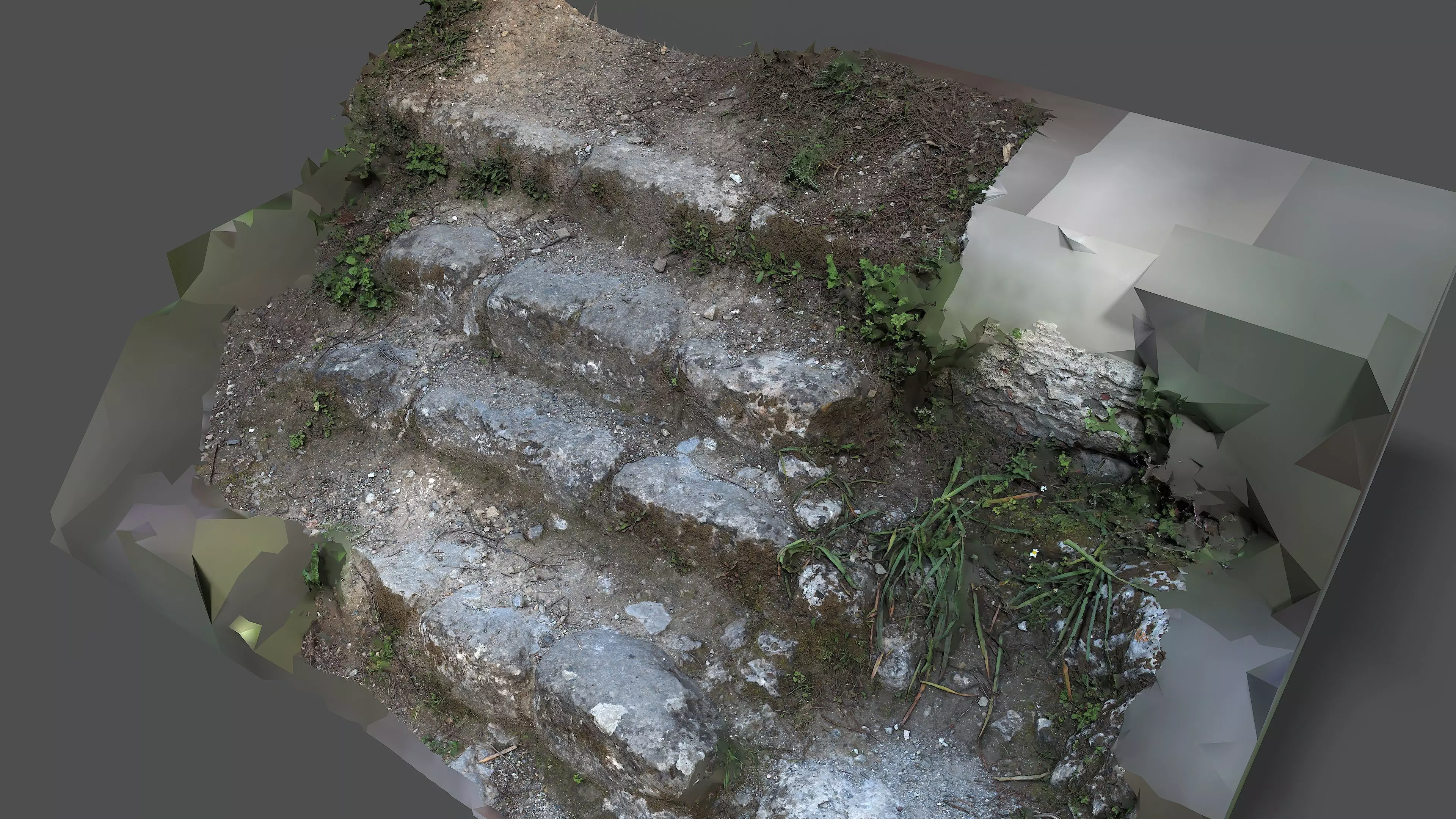 Abandoned House Ruined Part Scan - Stairs 02 3D model_6