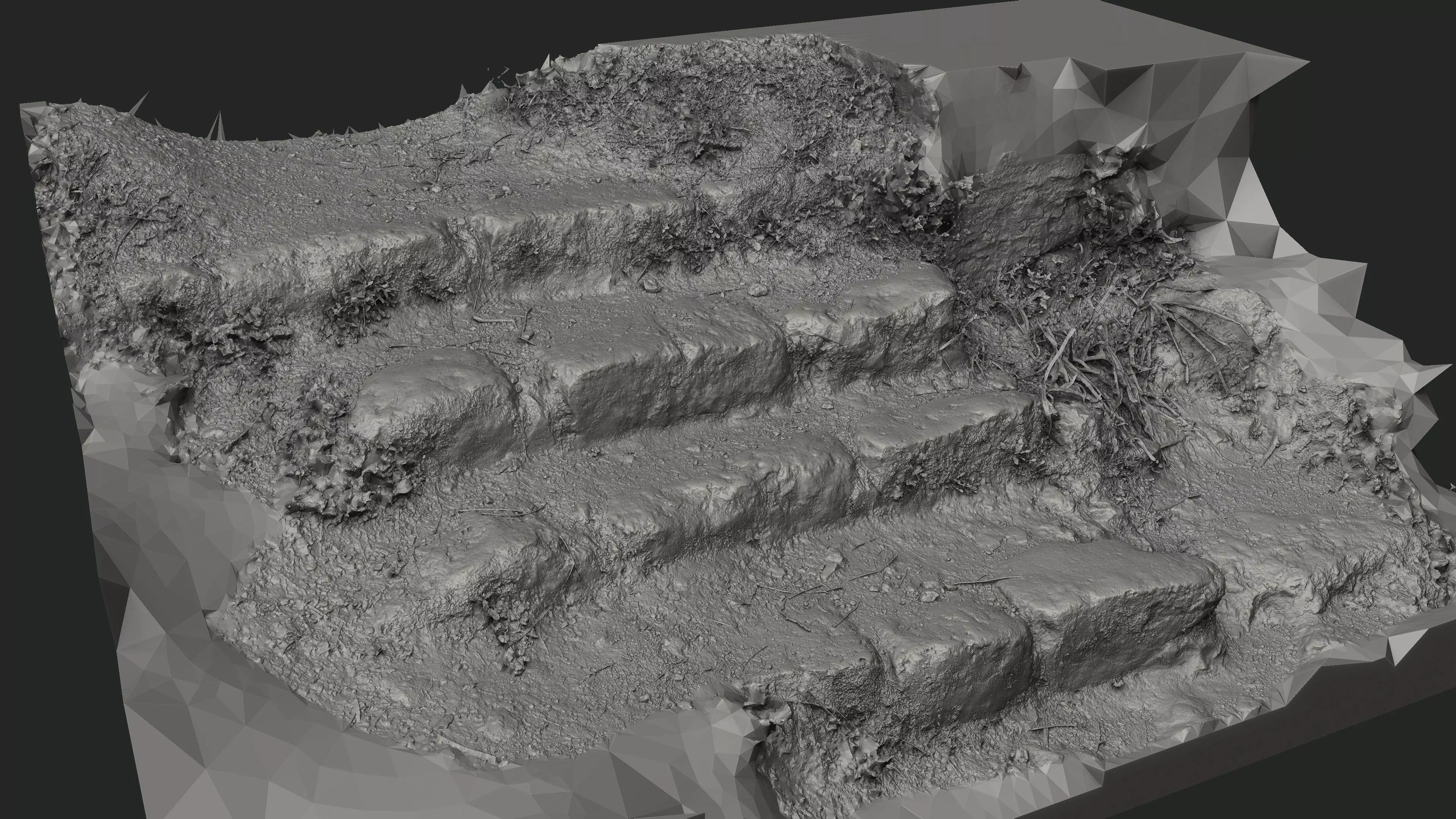 Abandoned House Ruined Part Scan - Stairs 02 3D model_11