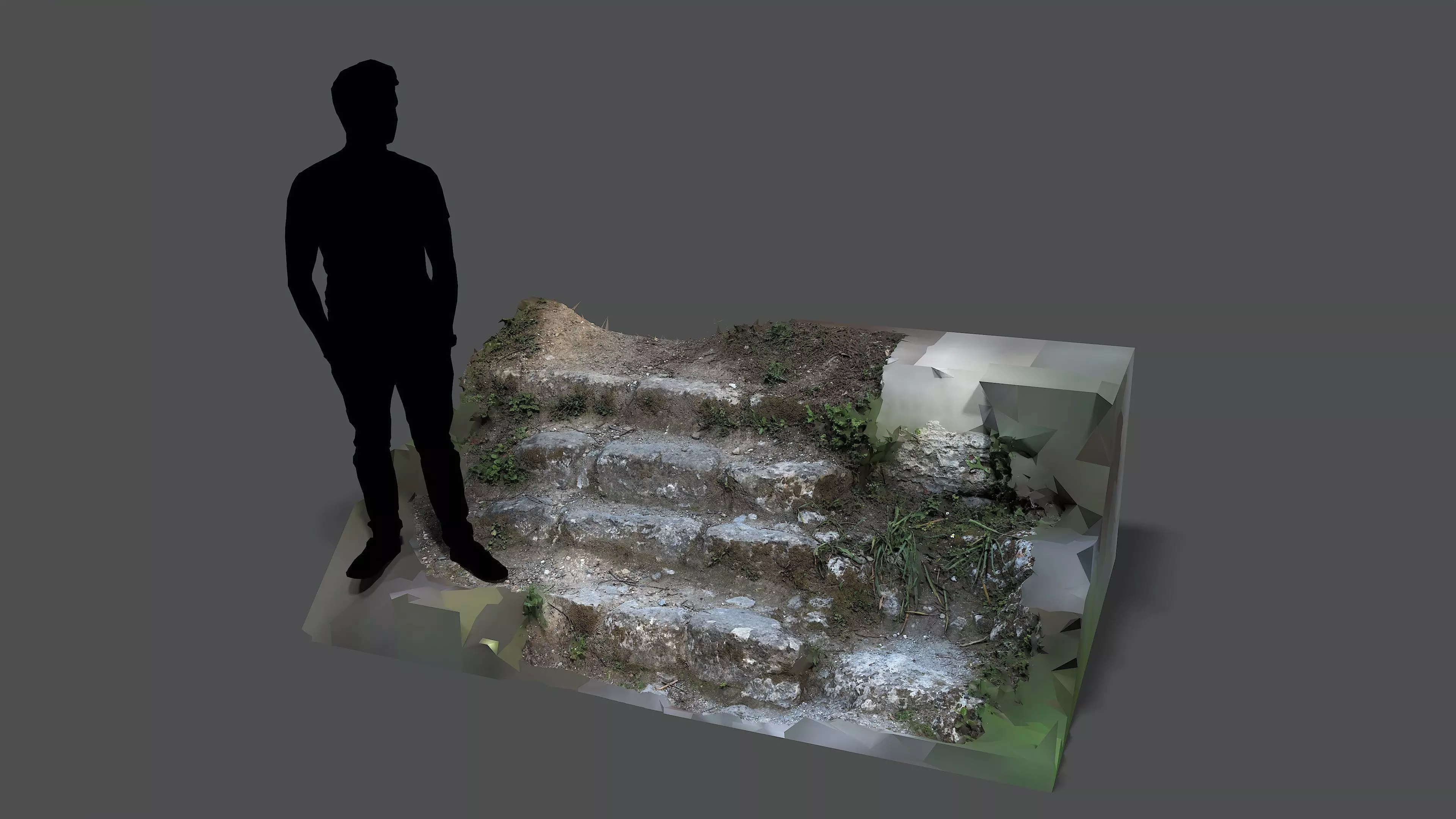 Abandoned House Ruined Part Scan - Stairs 02 3D model_8